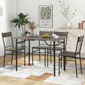 Giantex 5-Piece Breakfast Nook Set, 4 Dining Chairs, Metal Frame, Space-Saving Dinette Table Set for 4, Small Place, Kitchen Table Chairs Set of 4 (Cement Grey)