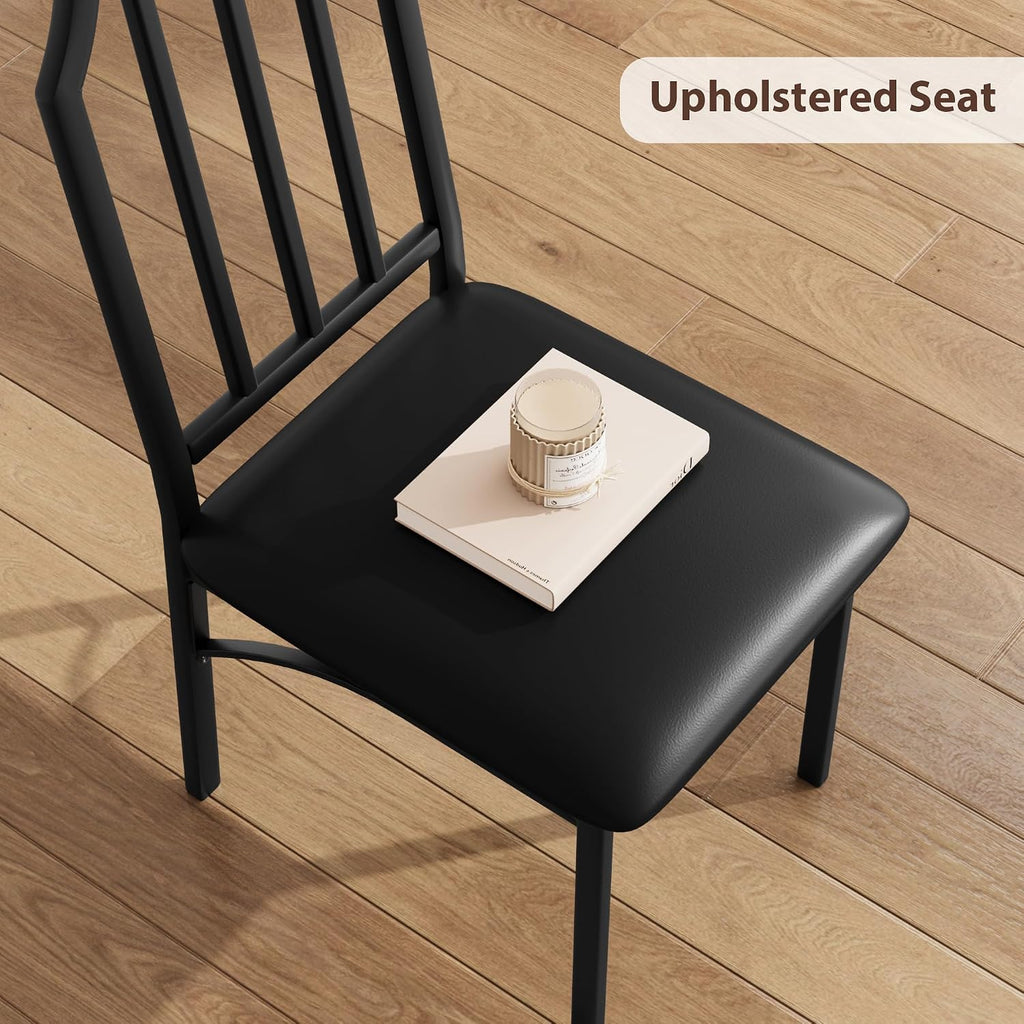 IDEALHOUSE Dining Table Set for 2, Kitchen Table Set of 2 with Upholstered Cushion Chairs, Dining Room Table Set for 2 with Kitchen Chairs, Easy to Assemble, Suitable for Apartment - (Shadow Glass)
