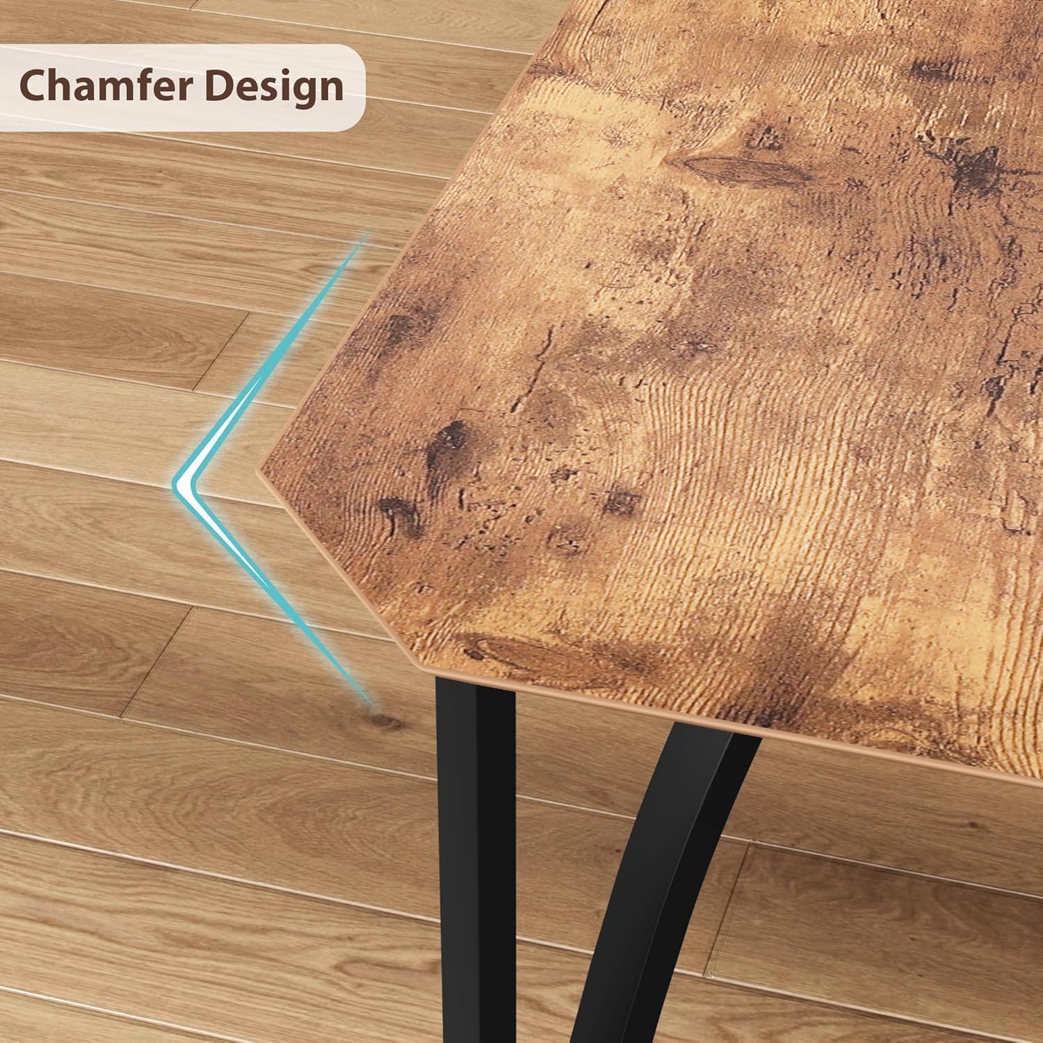 IDEALHOUSE Dining Table Set for 2, Kitchen Table Set of 2 with Upholstered Cushion Chairs, Dining Room Table Set with Kitchen Chairs, Easy to Assemble, Suitable for Apartment - (Rustic Brown)