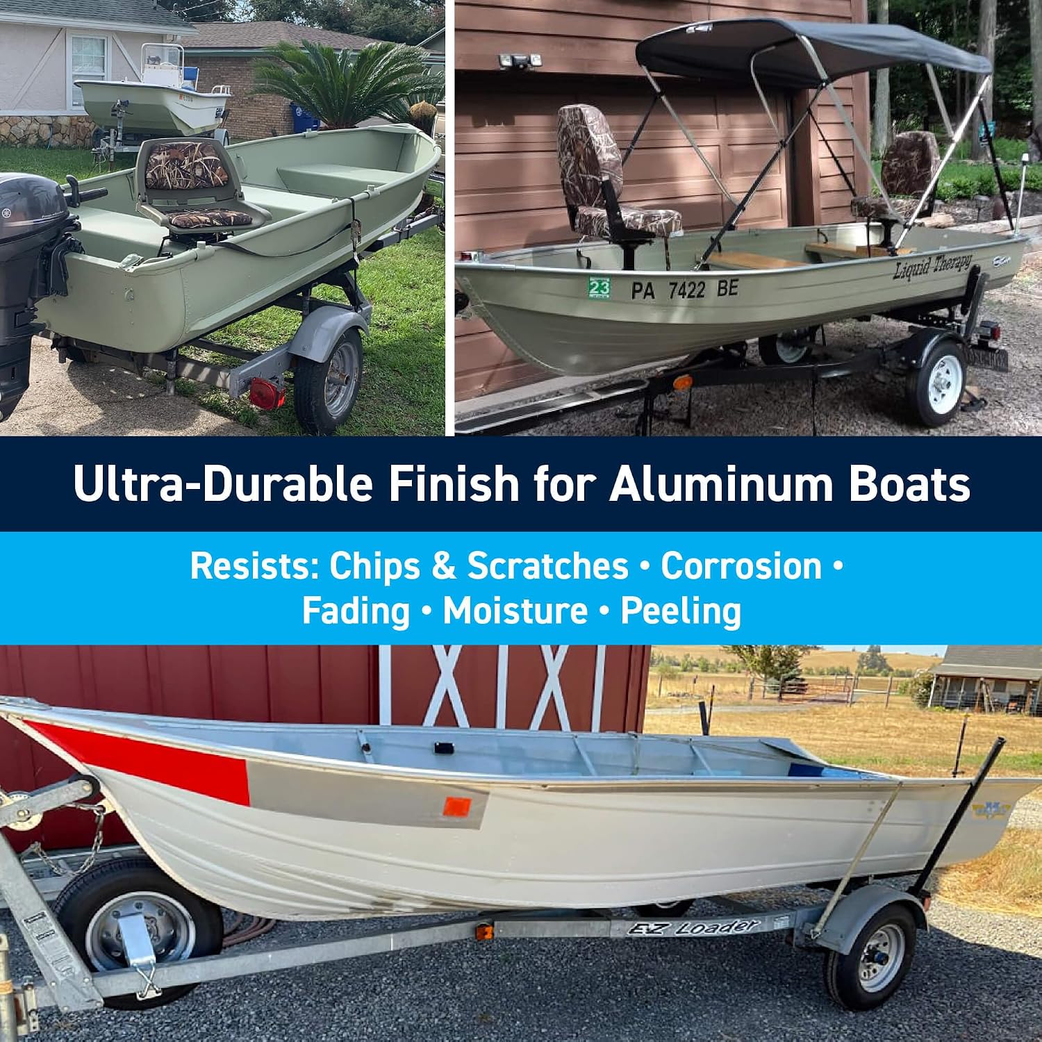 TotalBoat Aluminum Boat Paint | Durable, Fast-Drying Marine Paint for Canoes, Jon Boats, Dinghies, Pontoons, Hunting Blinds, and Trailers | Light Gray, Gallon