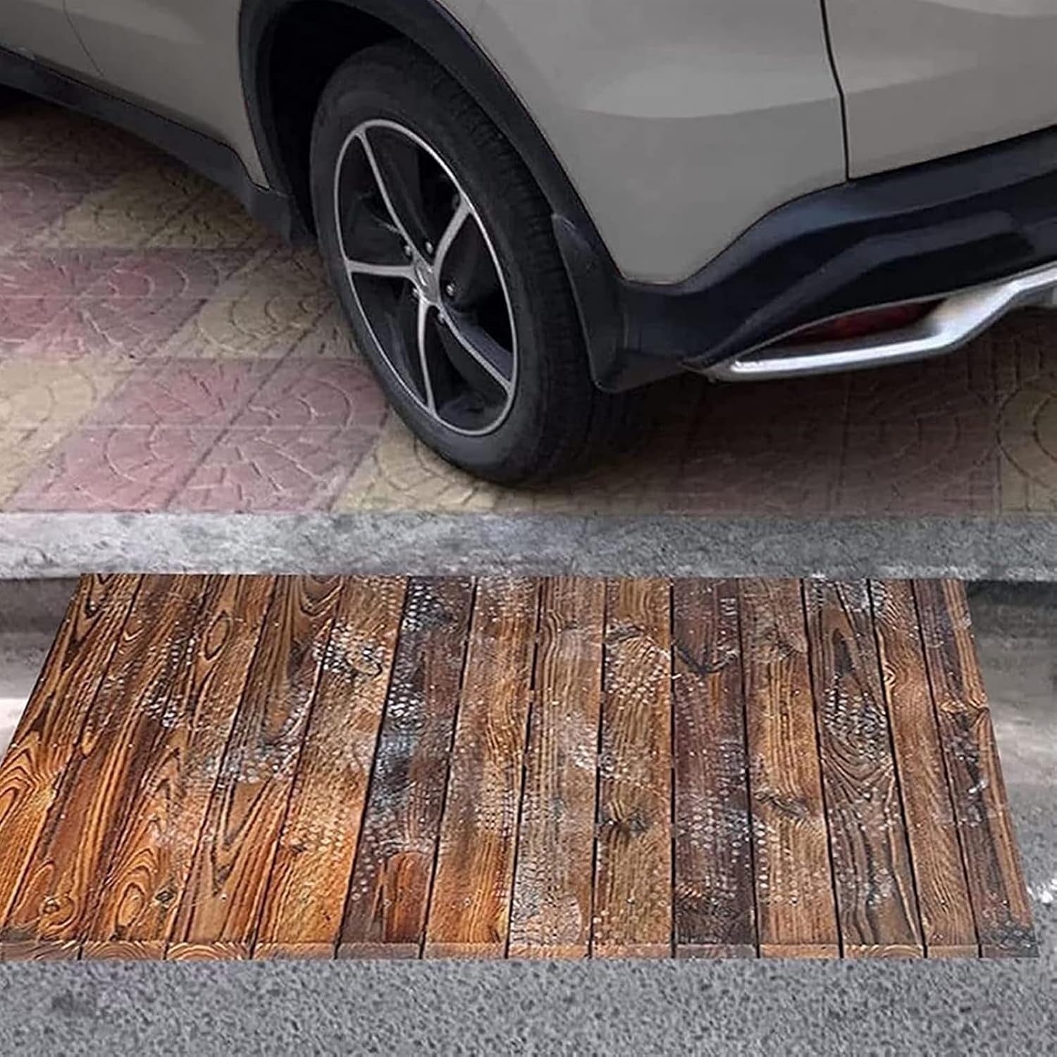 Ramps Threshold Ramp, Wooden Threshold Ramps for Doorways,4 7 8 10inch Rise, Non-Slip Durable Entry Ramp for Home/Garden Step/Sheds Doors, Wheelchairs Walkers Transition Ramp(90x80x25cm) (One Color 9