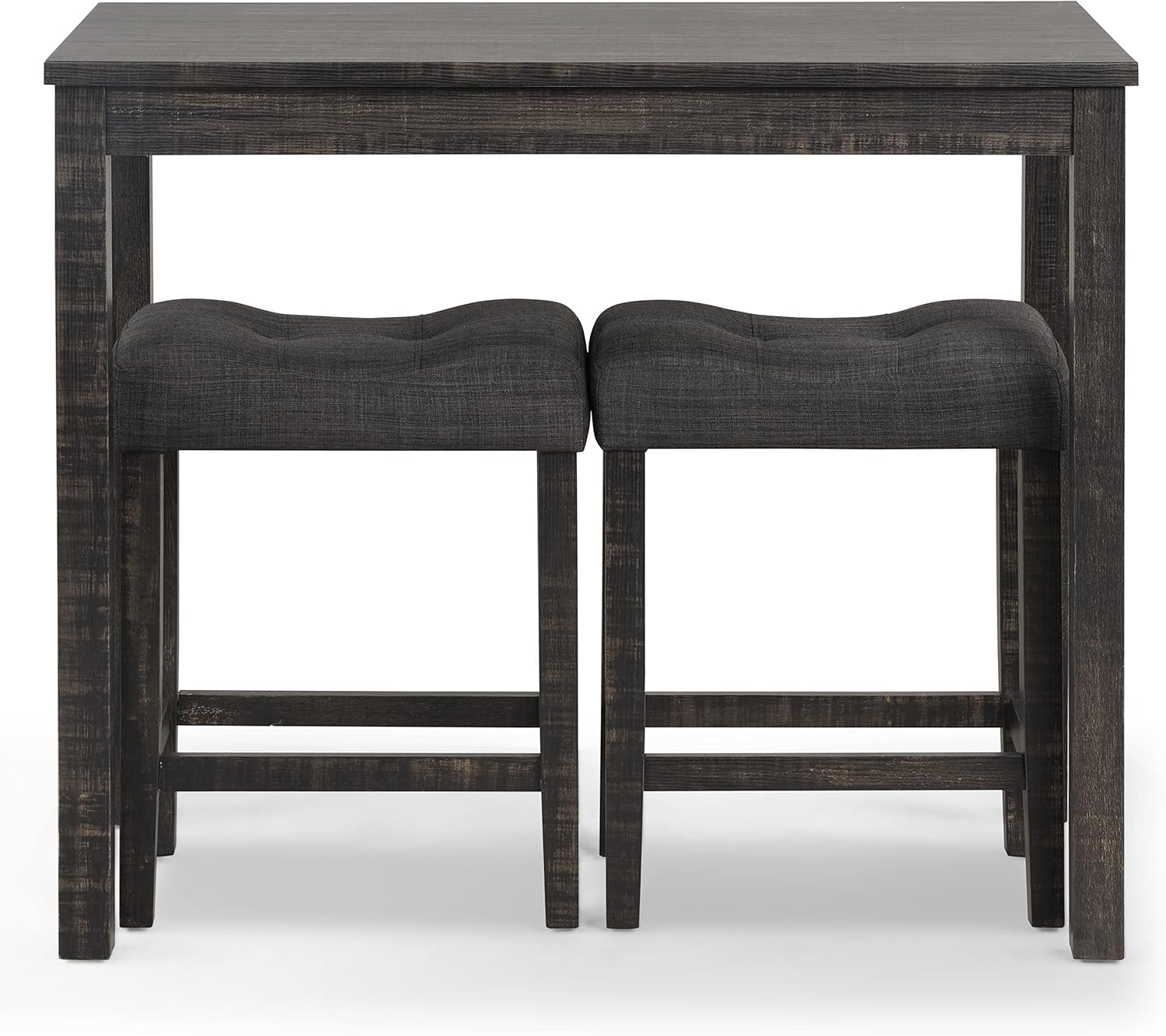 Roundhill Furniture Sora Wood 3-Piece Counter Height Dining Set, Grey,Grey