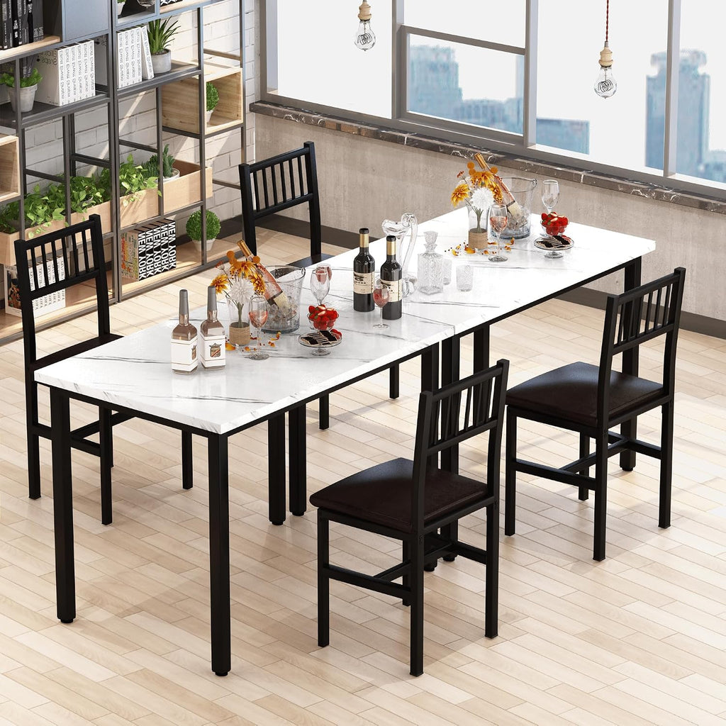 AWQM 3 Piece Dining Table Set for 2, Small Kitchen Table Set for 2 with Chairs,Wood Breakfast Nook Table and Chairs Set of 2,Dinette Set for Small Space,Dining Room,Apartment, White