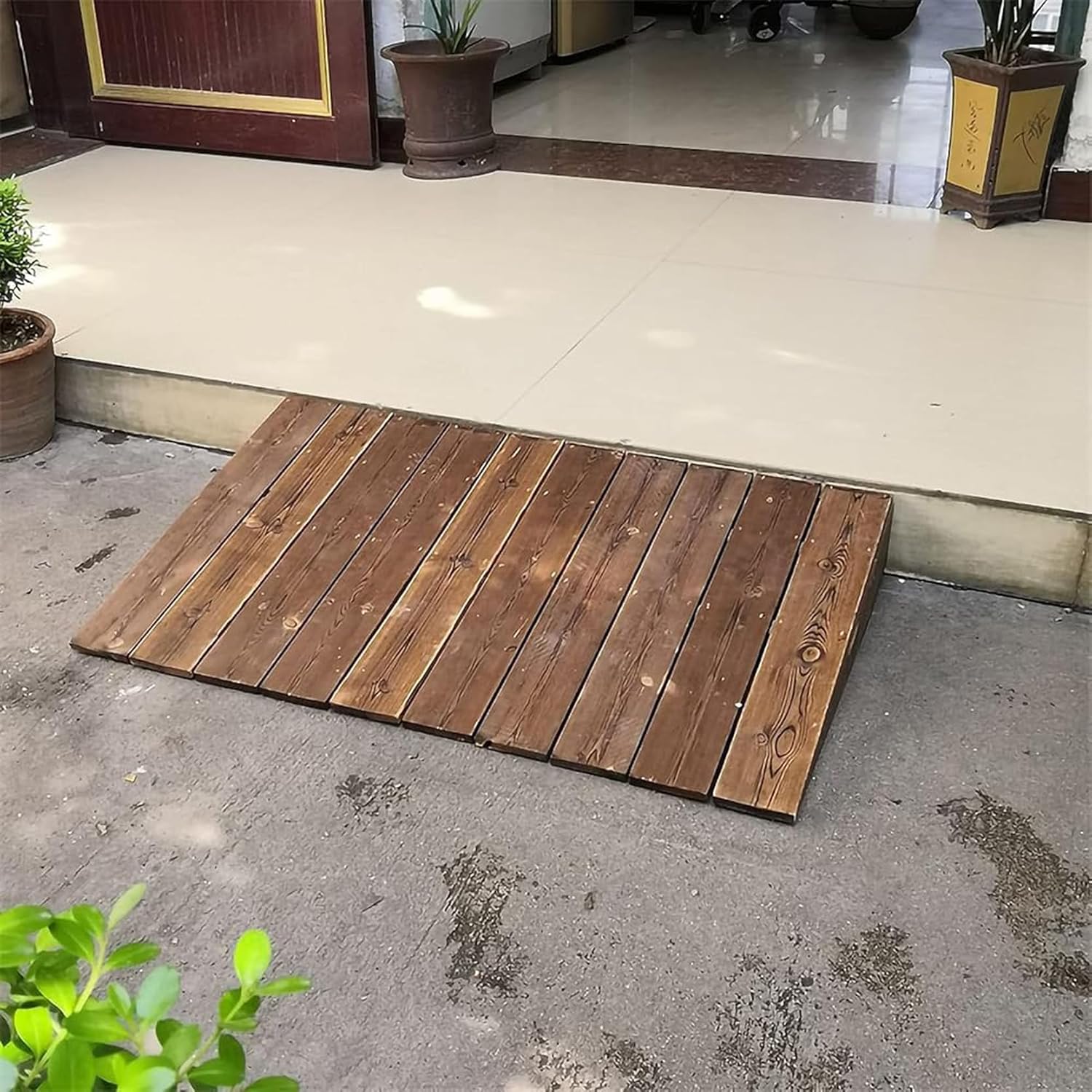 Lightweight Curb Ramp, Wooden Threshold Ramp, Car Ramp, Wheelchair Ramp, Entry Ramp, Handicap Ramp, Driveway Ramp, Portable Ramp - for Stairs, Steps, Doorways, Shops