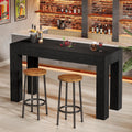 Tribesigns 63' Long Bar Table, Wooden Counter Height Table with 4 Legs, Rectangular Pub Table for Kitchen, Home Bar & Living Room, Rustic Brown (Black)