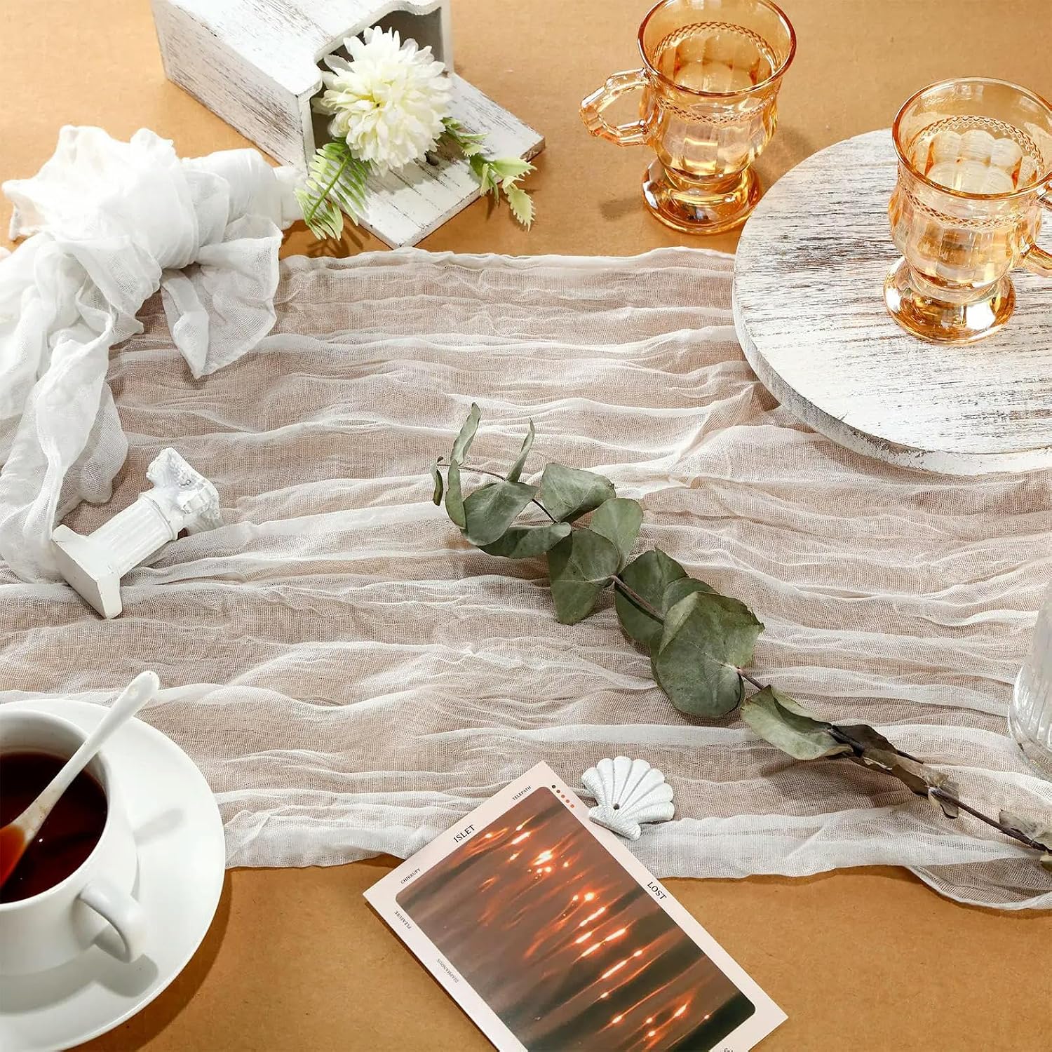 100pcs 50x50cm Rustic Gauze Napkins, Soft Cotton Table Settings for Dinner, Weddings, Events, Hotel Decor (100PCS, sage Green)