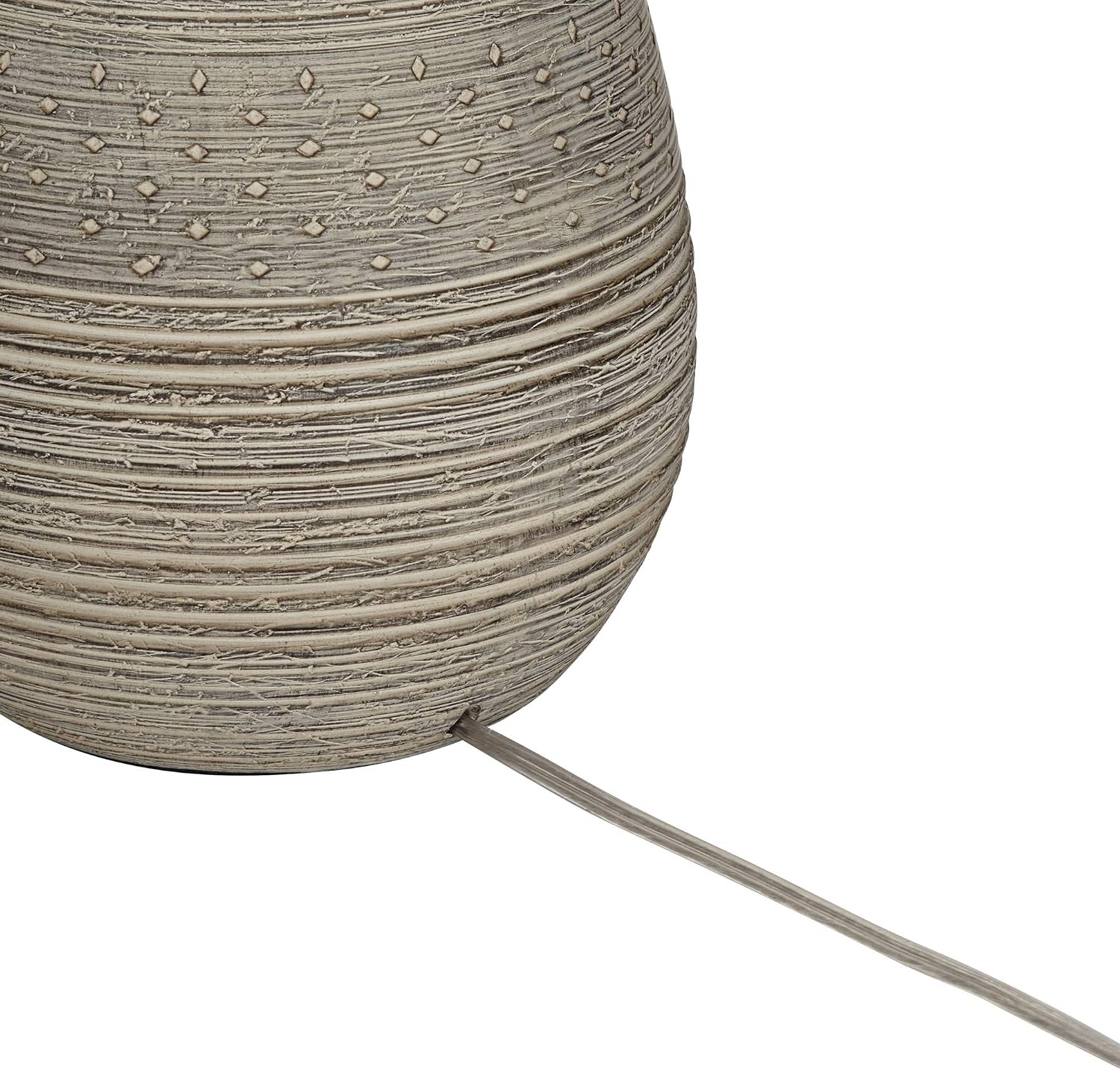 360 Lighting Julio Modern Table Lamp 30' Tall Natural Gray Textured Ceramic Off-White Oatmeal Fabric Drum Shade Decor for Living Room Bedroom House Bedside Nightstand Home Office Family