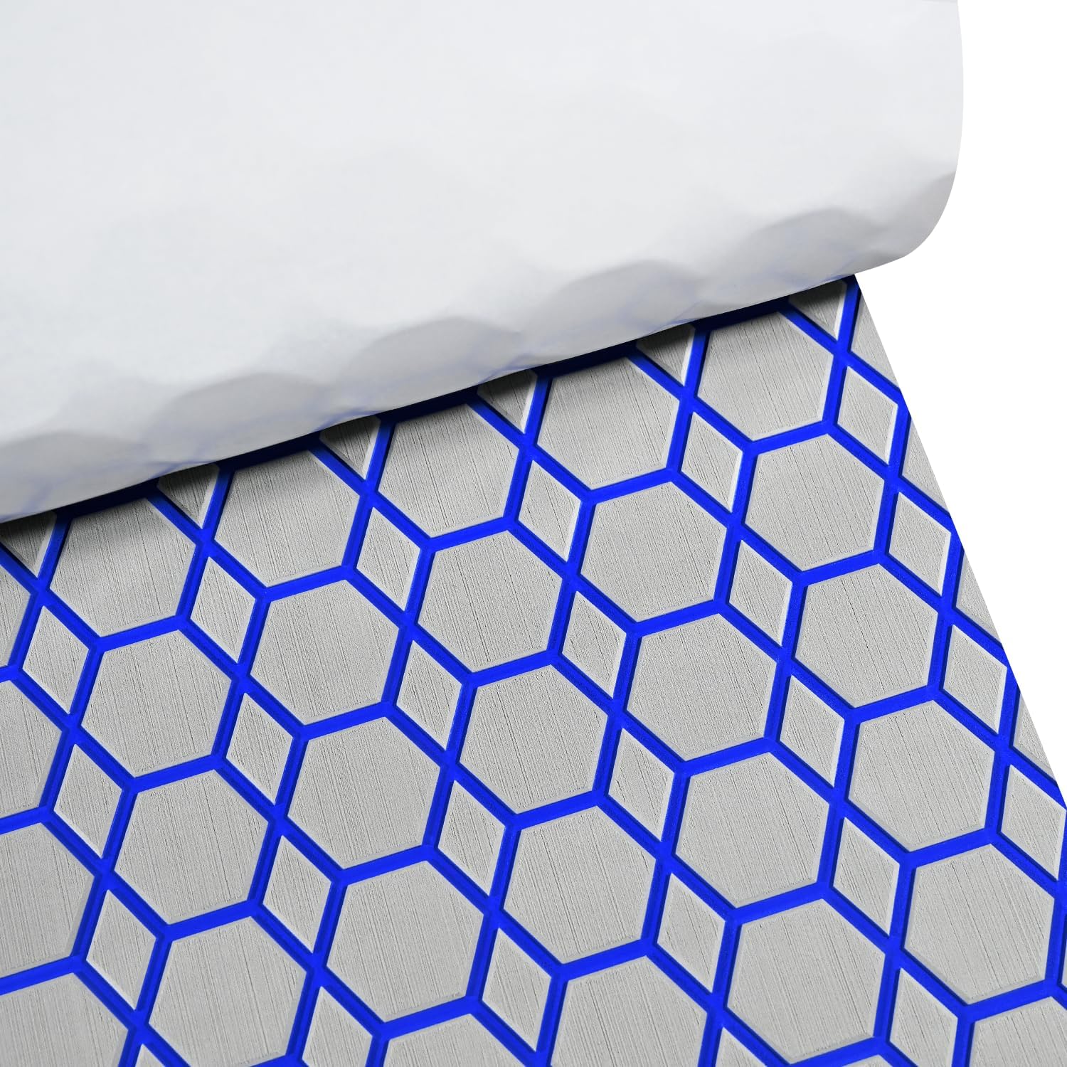 KT GuoMei110.24 X47.24 EVA Boat Flooring Diamonds and Hexagons Self-Adhesive Boat Decking Non-Skid mat for Decorate Yacht Pool etc