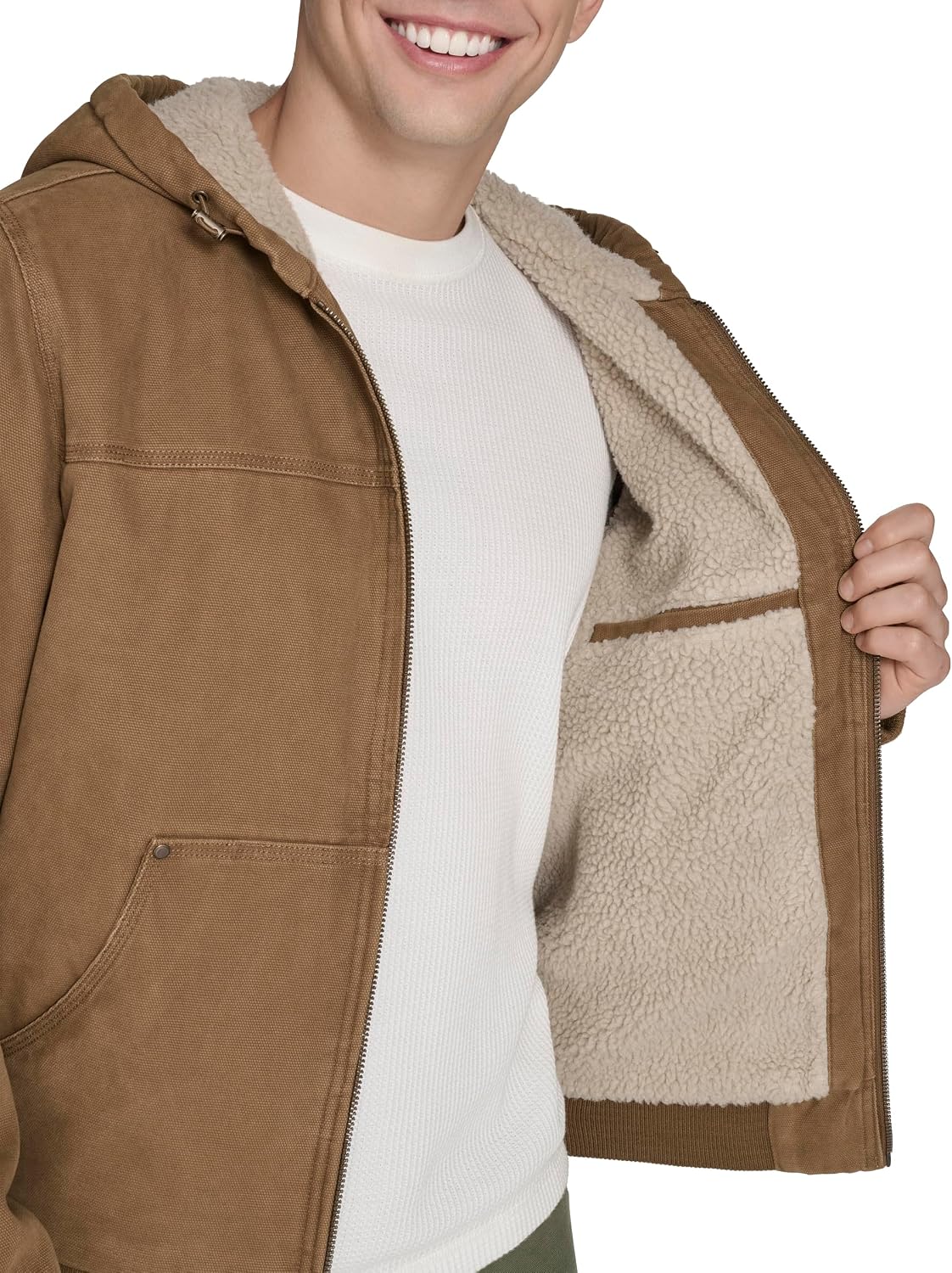 Levi's Men's Workwear Cotton Canvas Hooded Bomber Jacket