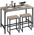 Yaheetech 3 Piece Dining Table Set, 47.5' Industrial Pub Table Set, Counter Height Kitchen Table with Bar Stools Set of 2, for Small Space, Apartment