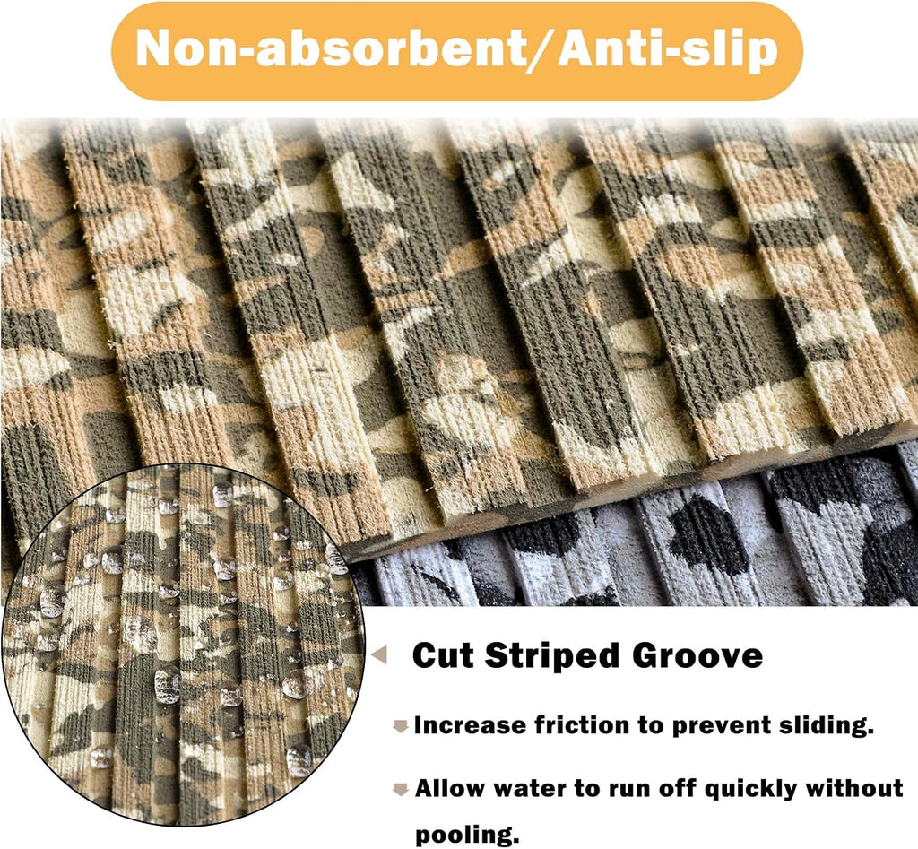 Boat Flooring EVA Foam Boat Decking Camo 94'x45'/35'/23' Non-Slip Boat Mat Self-Adhesive Foam Boat Deck Flooring Carpet Mat Rolls for Kayak Deck Boat Yacht Flooring Motorboat