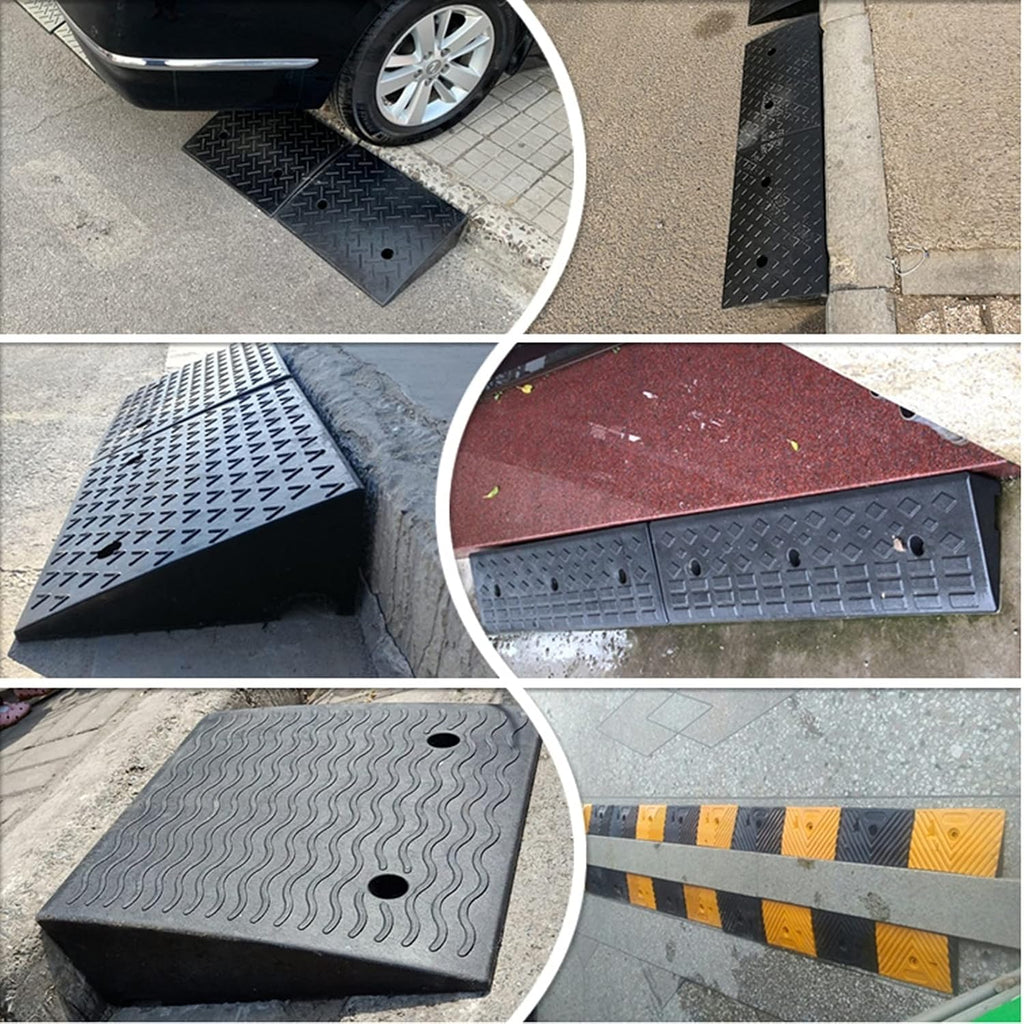 Stair Steps Threshold Doorways Ramp for Wheelchairs/Car, 1.5inch / 2inch / 3inch / 4inch Rise Garage Door Driveway Non-Slip Small Ramps, Load 3tons (Size : 5cm/2in)