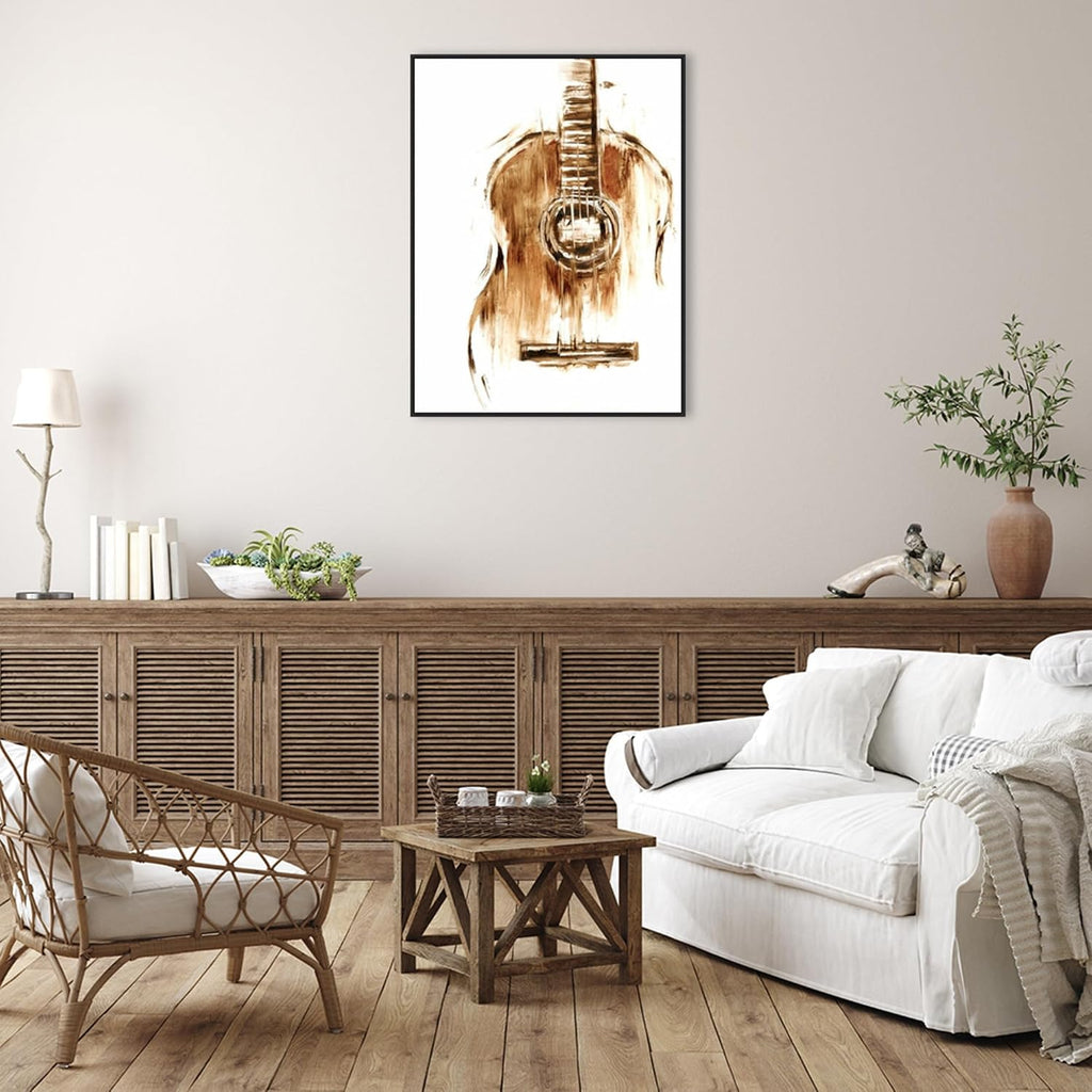 Amanti Art Framed Canvas Wall Art 42x32 Instrumental II by Ethan Harper, Framed Wall Art Canvas, Music Artwork, Modern Decor, Oversize Poster Painting for Living Room, Bedroom, Bathroom, Kitchen,