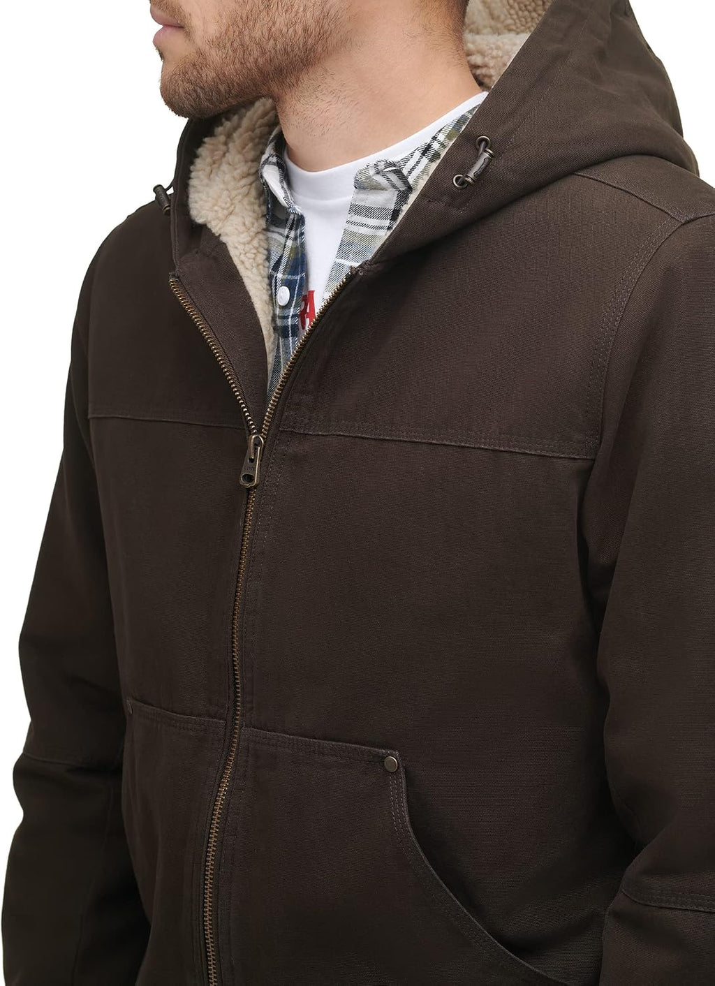 Levi's Men's Workwear Cotton Canvas Hooded Bomber Jacket
