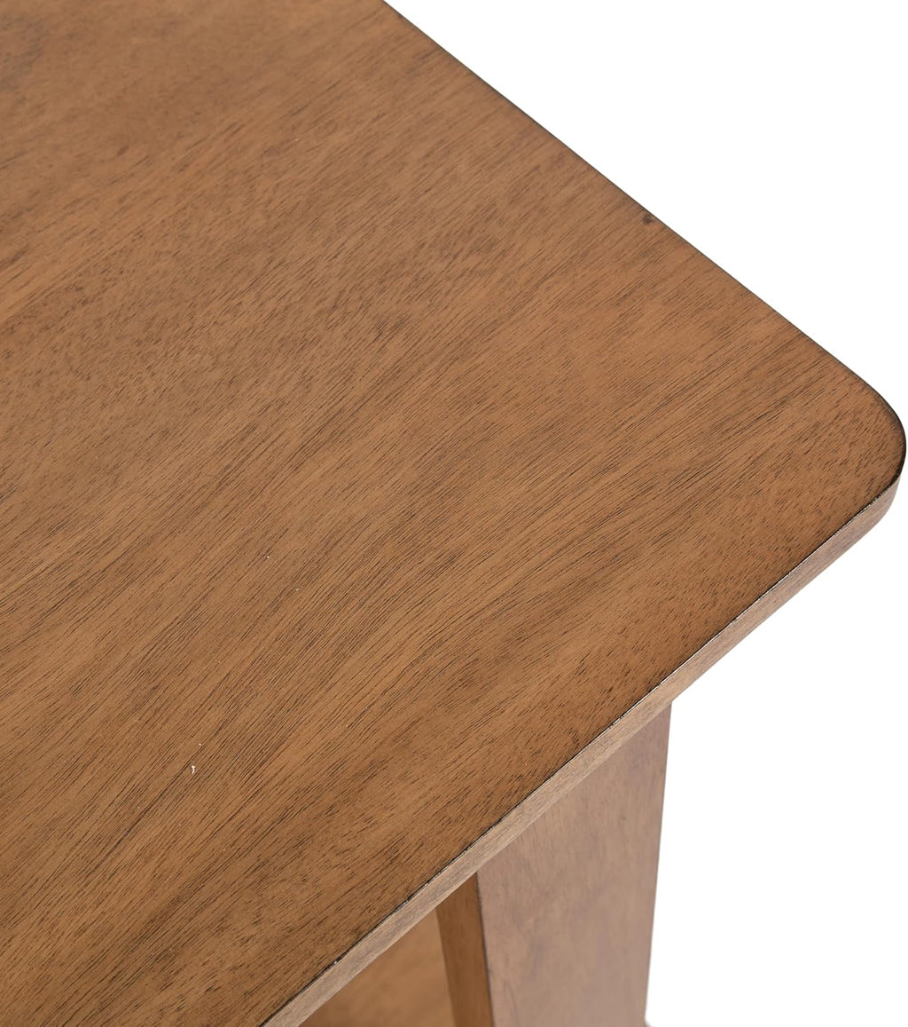 Kate and Laurel Foxford Tiered Rectangle Console Table, 42 x 14 x 30, Natural Brown, Transitional Two-Tier Wood Entryway Table with Storage for Use as Living Room Behind Couch Table