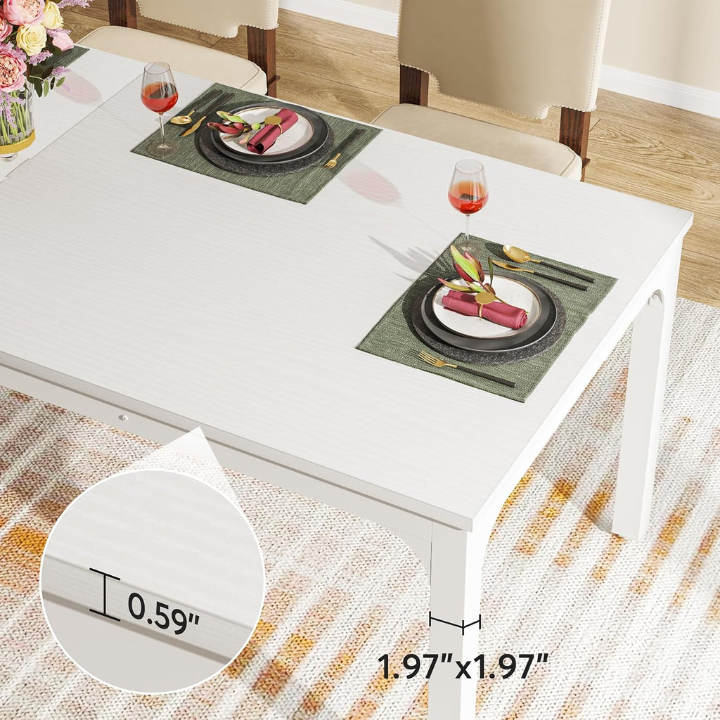 Tribesigns White Dining Table for 6-8 Person, 78-Inch Large Long Rectangle Kitchen Dinner Table for Dining Room, 78.7 x 27.5 x 29.5 Inches(Only Table)