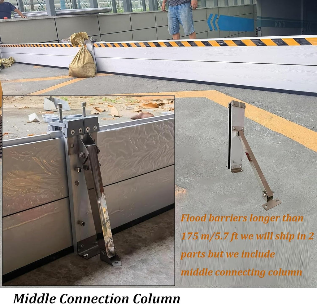 Exterior Mounted Door Flood Threshold Kit 40cm High, Aluminum Flood Barrier, Suitable For Front Door/warehouse/garage/basement, Removable Temporary Waterproofing System ( Color : L-205cm80.6in/6.7ft ,