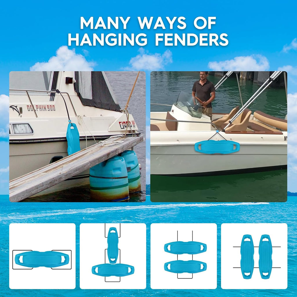 AWEMUFA Boat Fenders Easy to Install Bumper for Docking Ideal Fender for Pontoon, Bass, Jet Ski and Fishing Boats