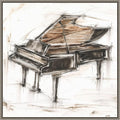 Amanti Art Framed Canvas Wall Art 22x22 Grand Piano Study by Ethan Harper, Framed Wall Art Canvas, Music Artwork, Country Rustic Decor, Medium Poster Painting for Living Room, Bedroom, Bathroom,