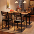 Garvee 5 Piecs Dining Table Set, Farmhouse Style Dining Table and Chairs Set for 4, Dining Set for Dining Room Kitchen Apartment, Brown