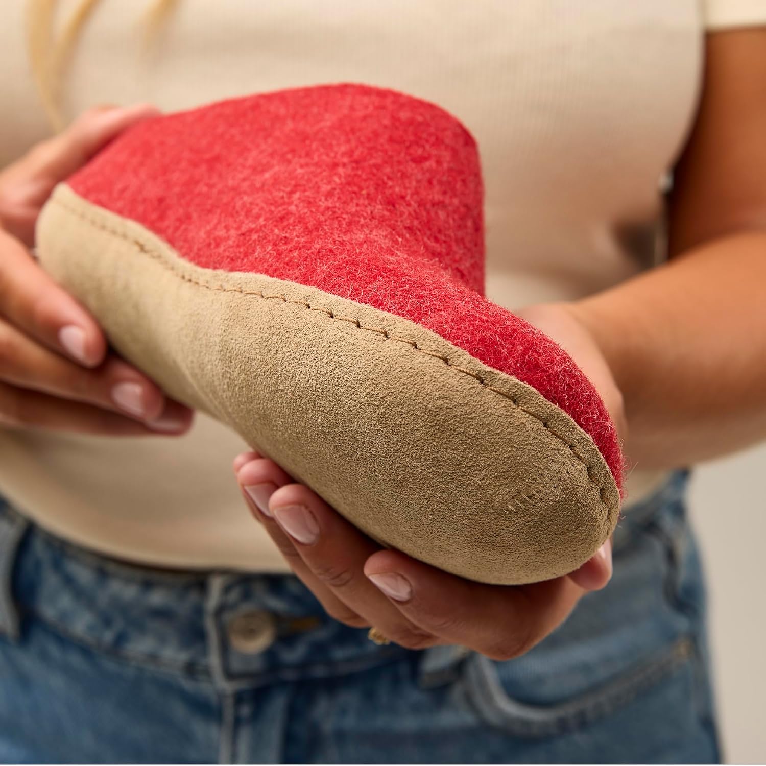 Glerups 100% quality wool mix Slipper with leather sole - Unisex Slip-on