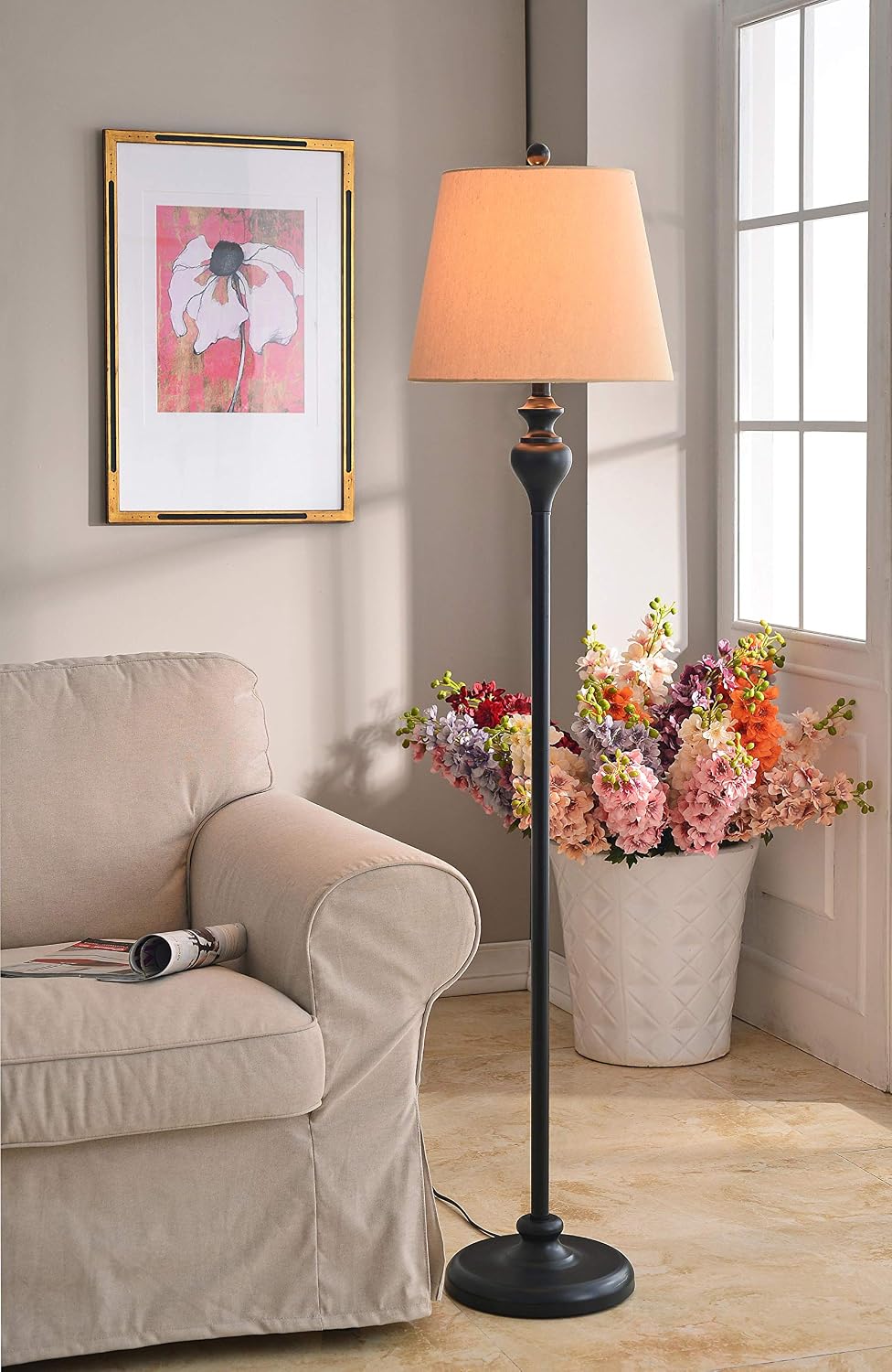 Kenroy Home Charlotte 3-Pack - 2 Table Lamps, 1 Floor Lamp with Oil Rubbed Bronze Finish, Classic Style, 30.5' Height, 13' Width, 13' Depth