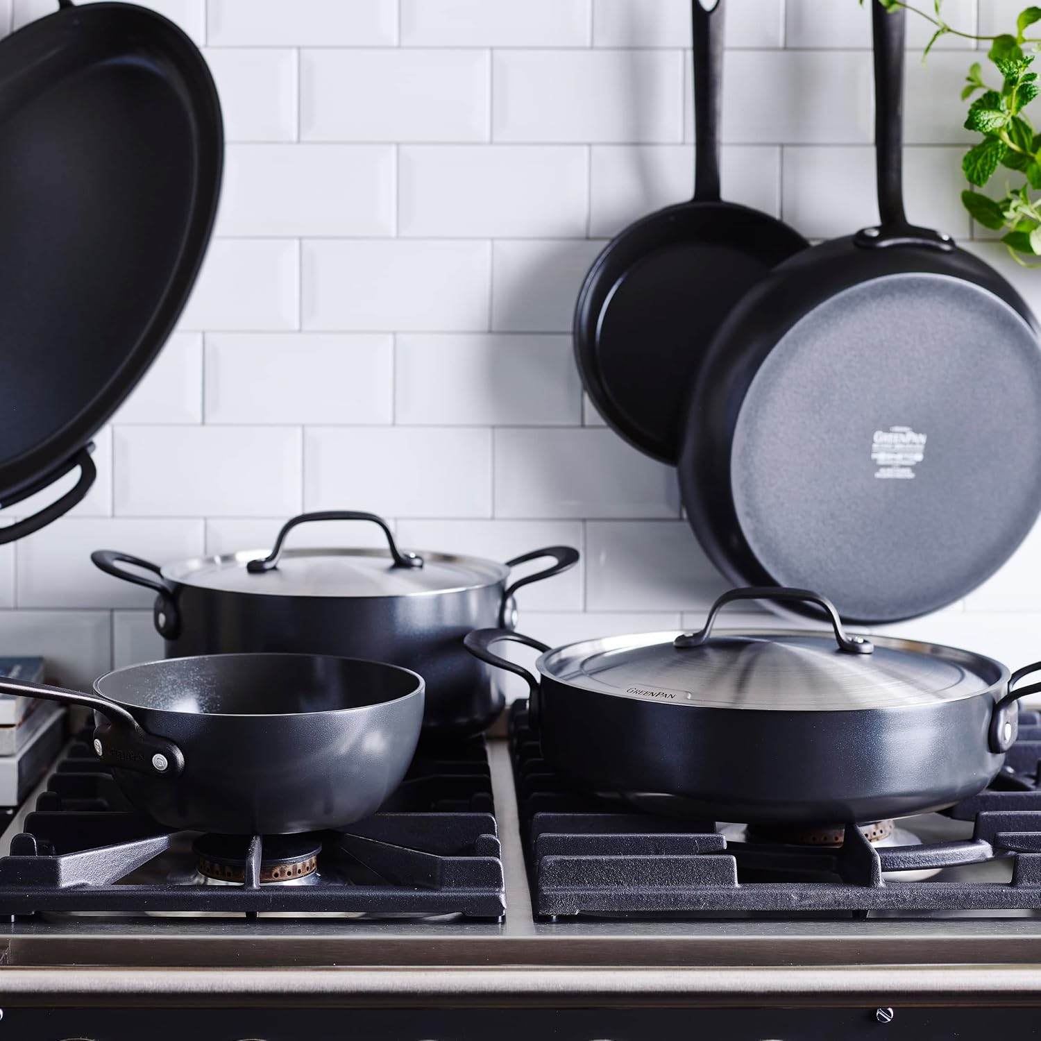 GreenPan Craft Healthy Ceramic Non-Stick Oval Fish Pan, 40 cm x 25 cm, PFAS-Free, Metal Safe, Cast Stainless Steel Handles, Induction Suitable, Oven Safe, Black