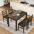 Sophia & William 5 Piece Dining Table Set for 4, Wood Kitchen Table and Chairs,Space-Saving Farmhouse Dining Sets,Dark Walnut
