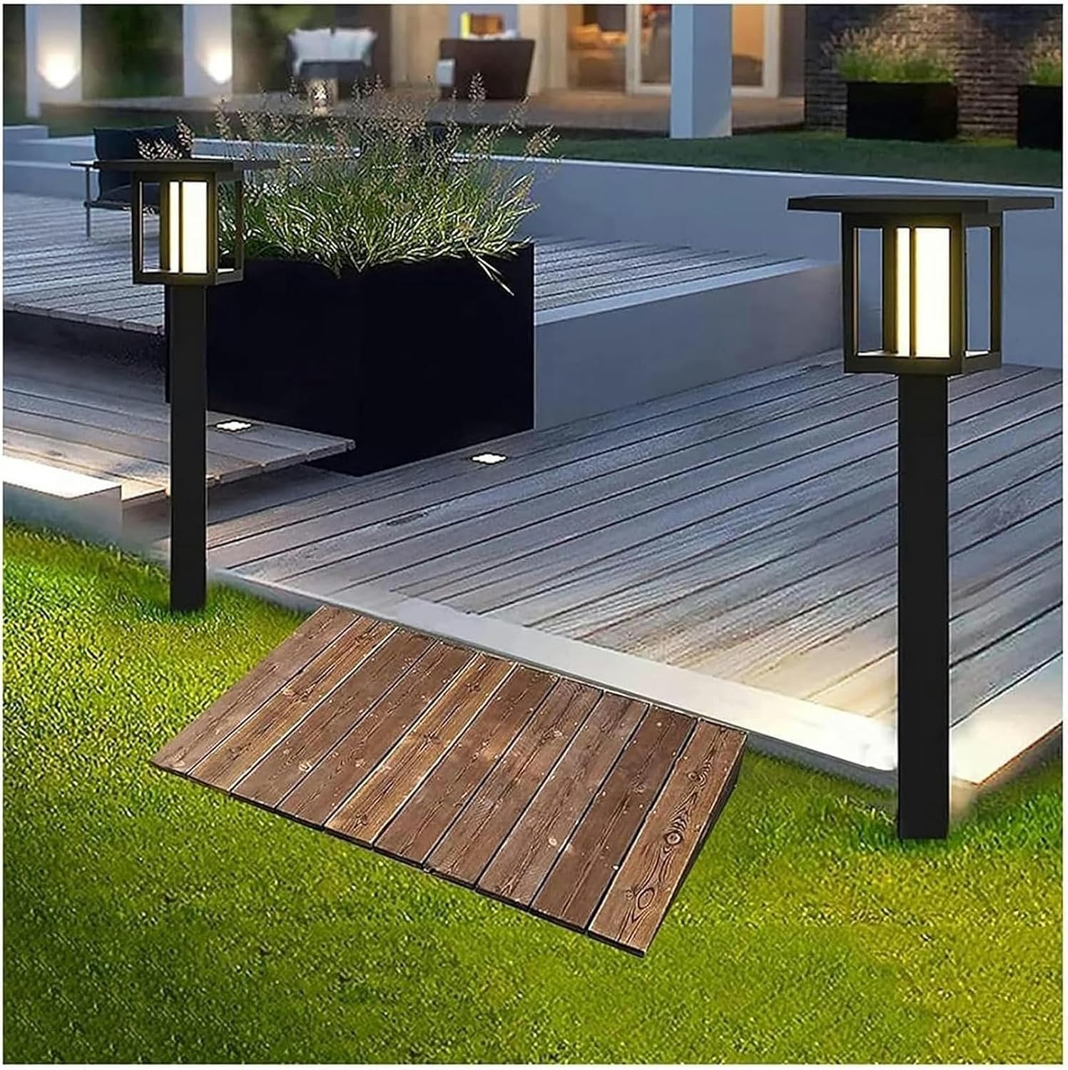 Threshold Ramp, Wooden Threshold Ramp for Doorway - Pine Threshold Ramp - Wood Angled Entry - Rated 880lbs Load Capacity - for Wheelchair and Scooter