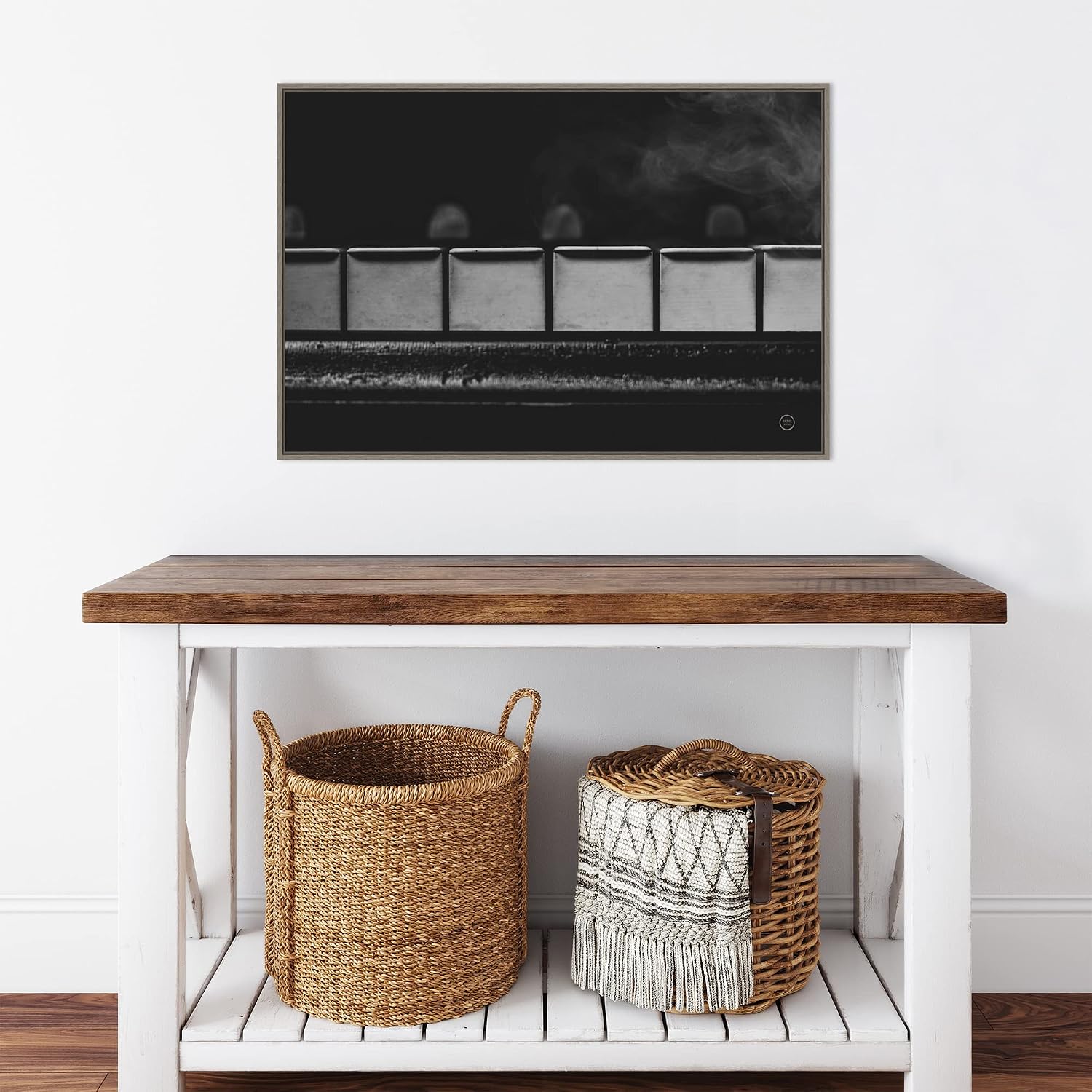Amanti Art Framed Canvas Wall Art 23x33 Piano Lounge II by Nathan Larson, Framed Wall Art Canvas, Music Artwork, Country Rustic Decor, Large Poster Painting for Living Room, Bedroom, Bathroom,