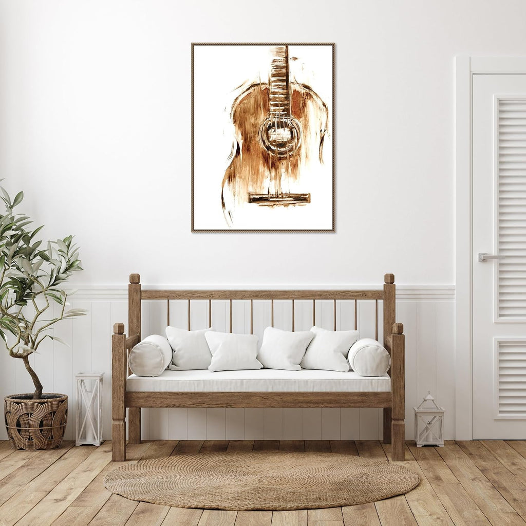 Amanti Art Framed Canvas Wall Art 42x32 Instrumental II by Ethan Harper, Framed Wall Art Canvas, Music Artwork, Traditional Decor, Oversize Poster Painting for Living Room, Bedroom, Bathroom, Kitchen