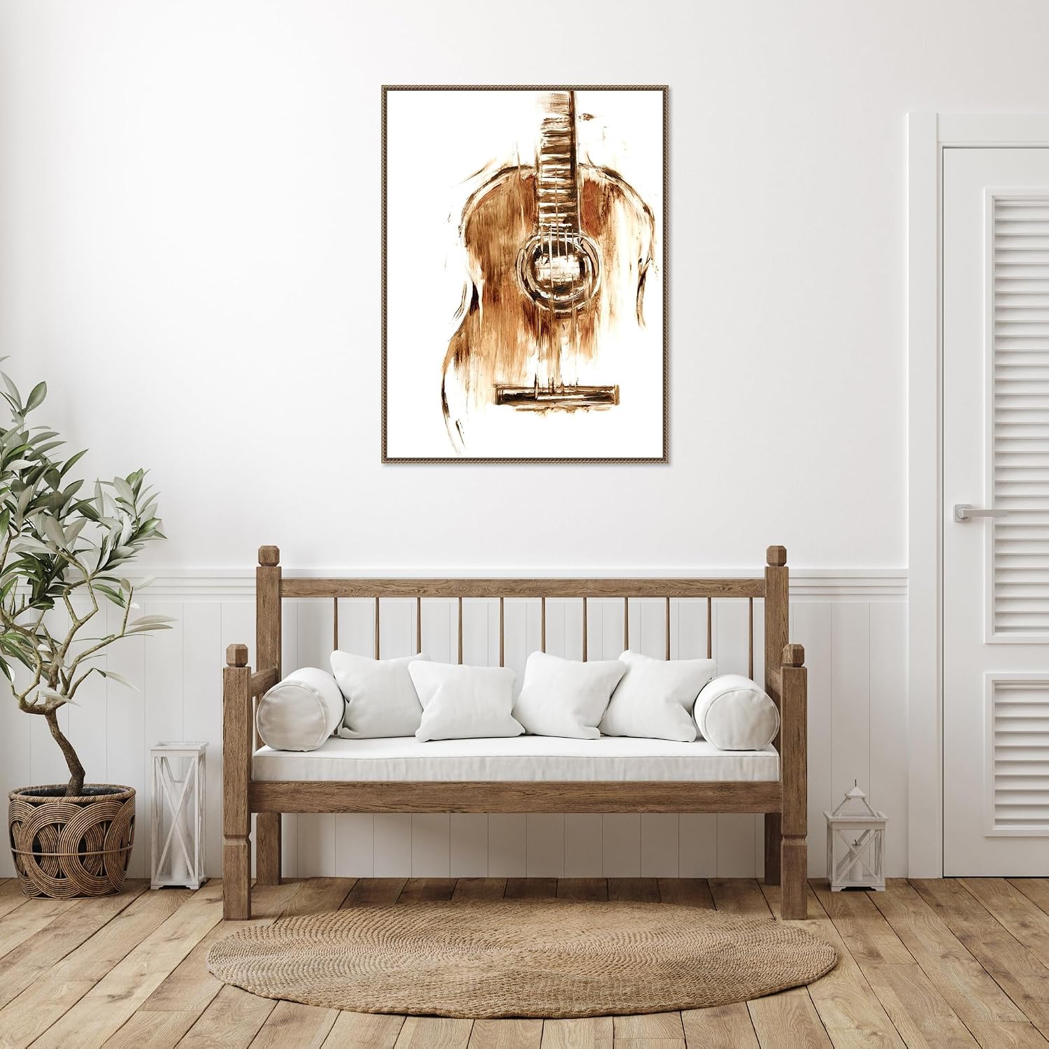 Amanti Art Framed Canvas Wall Art 42x32 Instrumental II by Ethan Harper, Framed Wall Art Canvas, Music Artwork, Traditional Decor, Oversize Poster Painting for Living Room, Bedroom, Bathroom, Kitchen