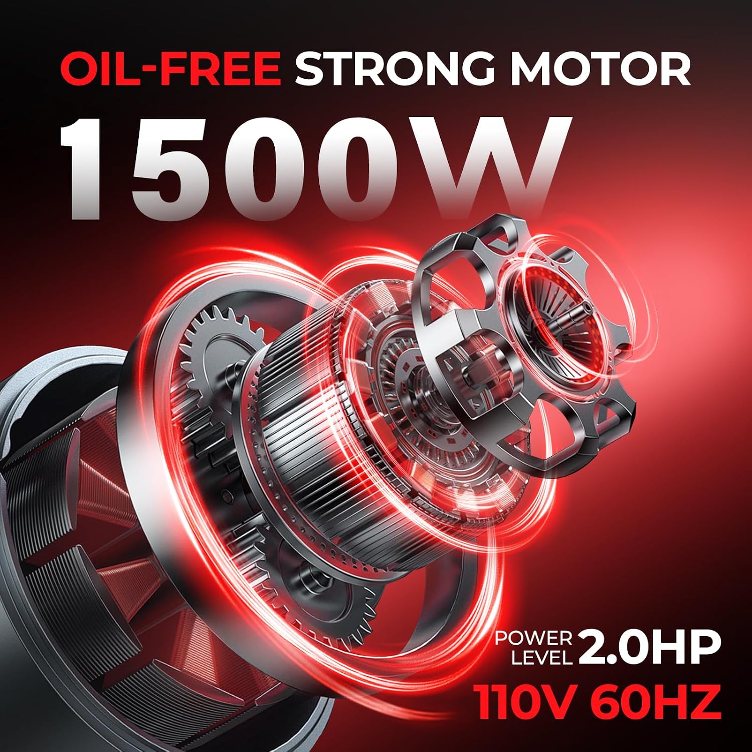 10 Gallon Ultra Quiet Air Compressor with Two Quick Couplers, 2HP MAX 115PSI Oil-Free Air Compressor Steel Tanks, 70dB Air Compressor with Wheels for Spray Painting, Auto Repair, Woodwork Nailing