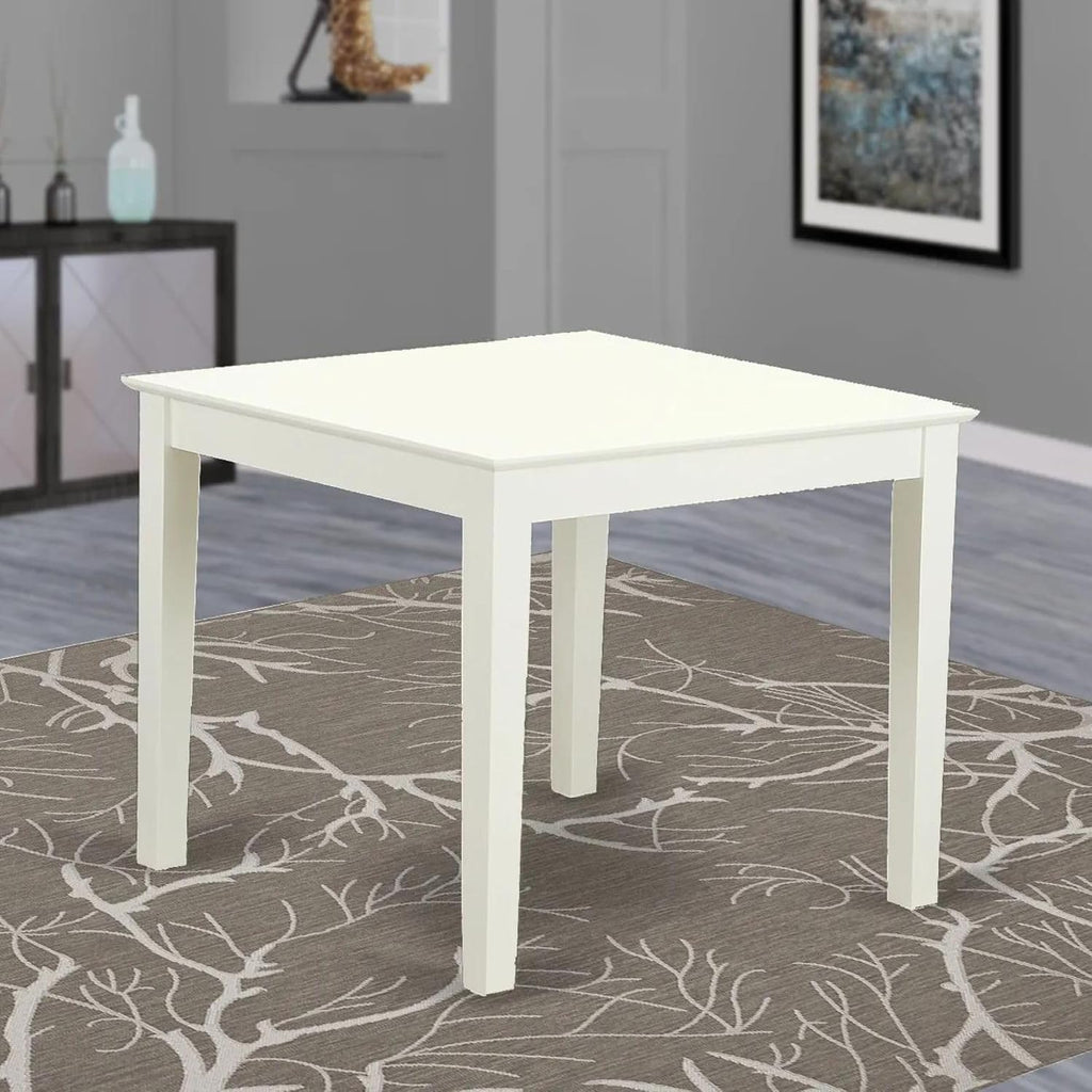 East West Furniture OXT-LWH-T Oxford Square Dining Room Table for Small Spaces, 36x36 Inch, Linen White