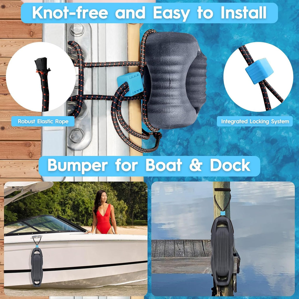 AWEMUFA Boat Fenders Easy to Install Bumper for Docking Ideal Fender for Pontoon, Bass, Jet Ski and Fishing Boats