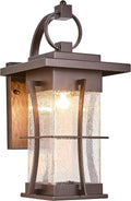 18' H Extra Large Porch Sconce Oil Rubbed Bronze Large Exterior Wall Lantern Deep Brown Outside House Lamps Waterproof Mission Outdoor Lighting with Seeded Glass for Villa Garage Coach Light