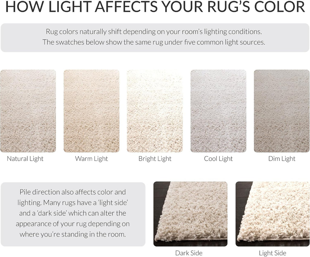 SAFAVIEH August Shag Collection 2'3' x 18' Beige AUG900D Solid Non-Shedding 1.25-inch Thick Living Room Dining Entryway Foyer Hallway Runner Rug