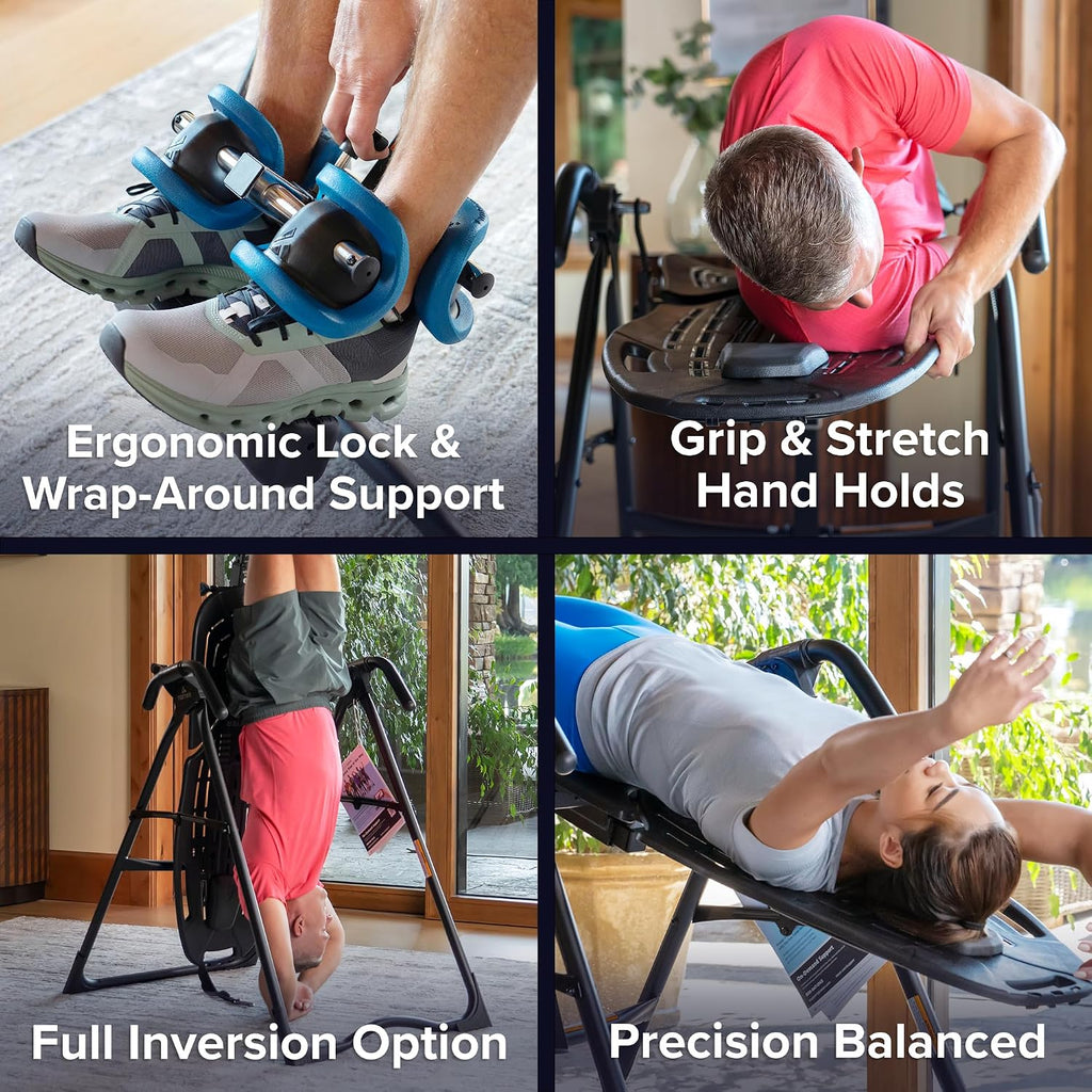 TEETER EP-560 Inversion Table w/Accessories for Back Pain Relief – FDA-Registered, UL Safety Certified, 300 lb Capacity, Designed & Patented in USA