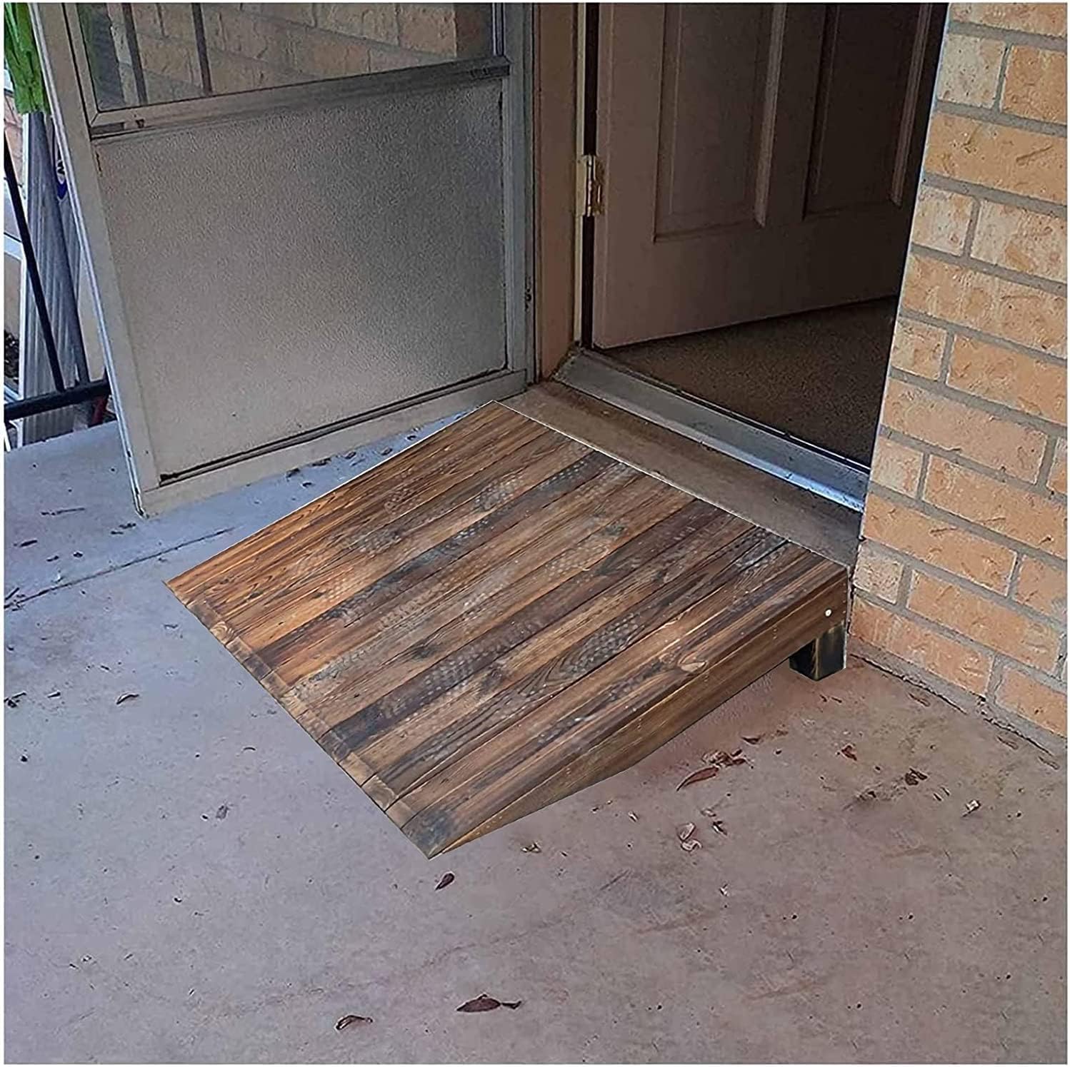 Handicap Ramps Solid Wood Threshold Ramp Anti-Slip Surface Wheelchair Ramp Scooter Ramp for Doorway Entry Portable Handicap Ramps Sturdy