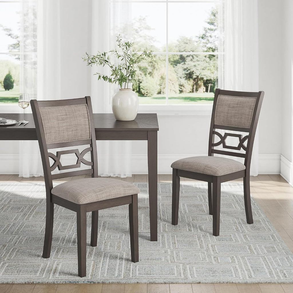 Signature Design by Ashley Wrenning Diamond Patterned Dining Table Set, 4 Upholstered Chairs and Bench, Seats 6, Wood, Gray