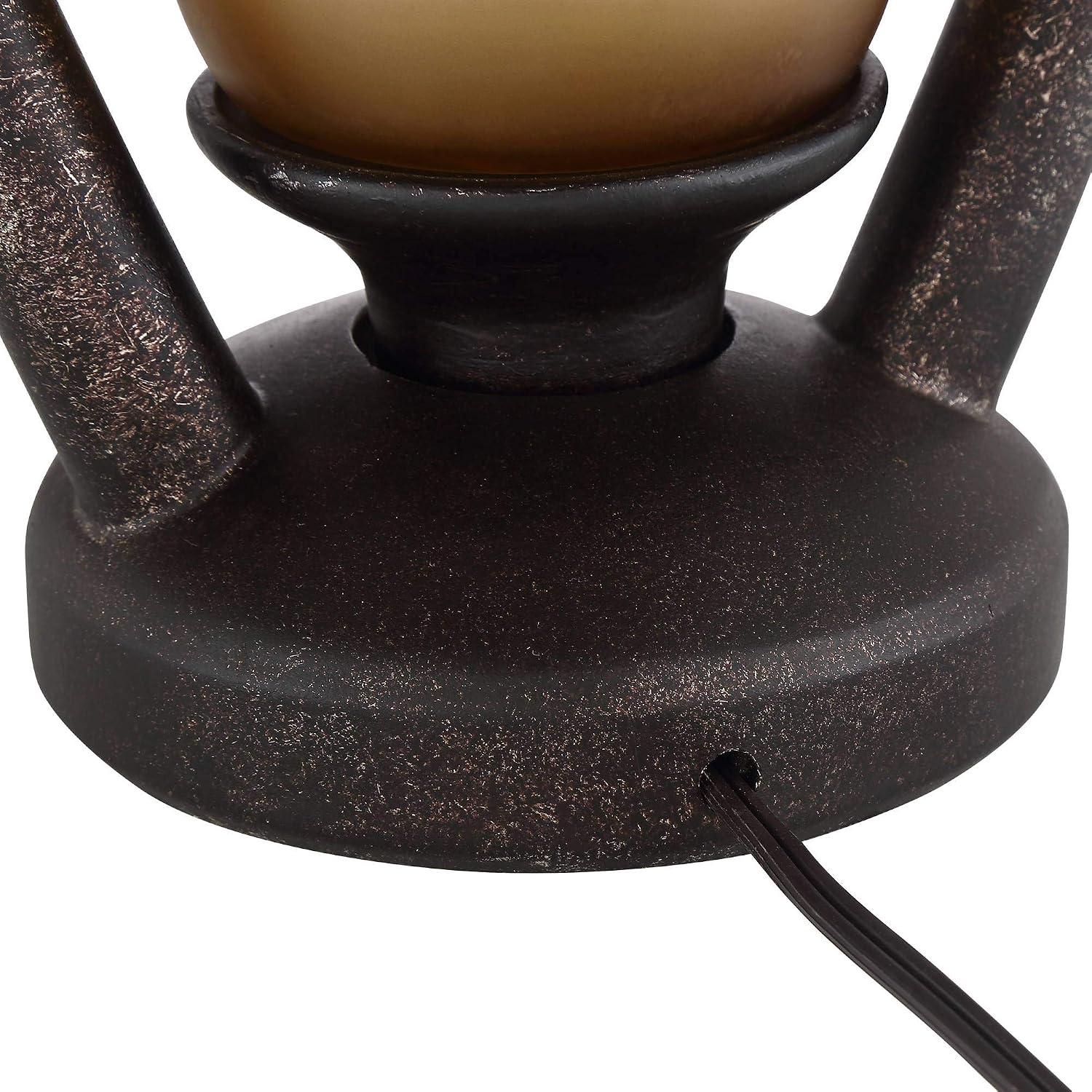 Franklin Iron Works Horace Rustic Farmhouse Industrial Table Lamps 25.25' High Set of 2 with Nightlight Bronze Black Faux Silk Drum Shade for Living Room Bedroom House Bedside Nightstand Home
