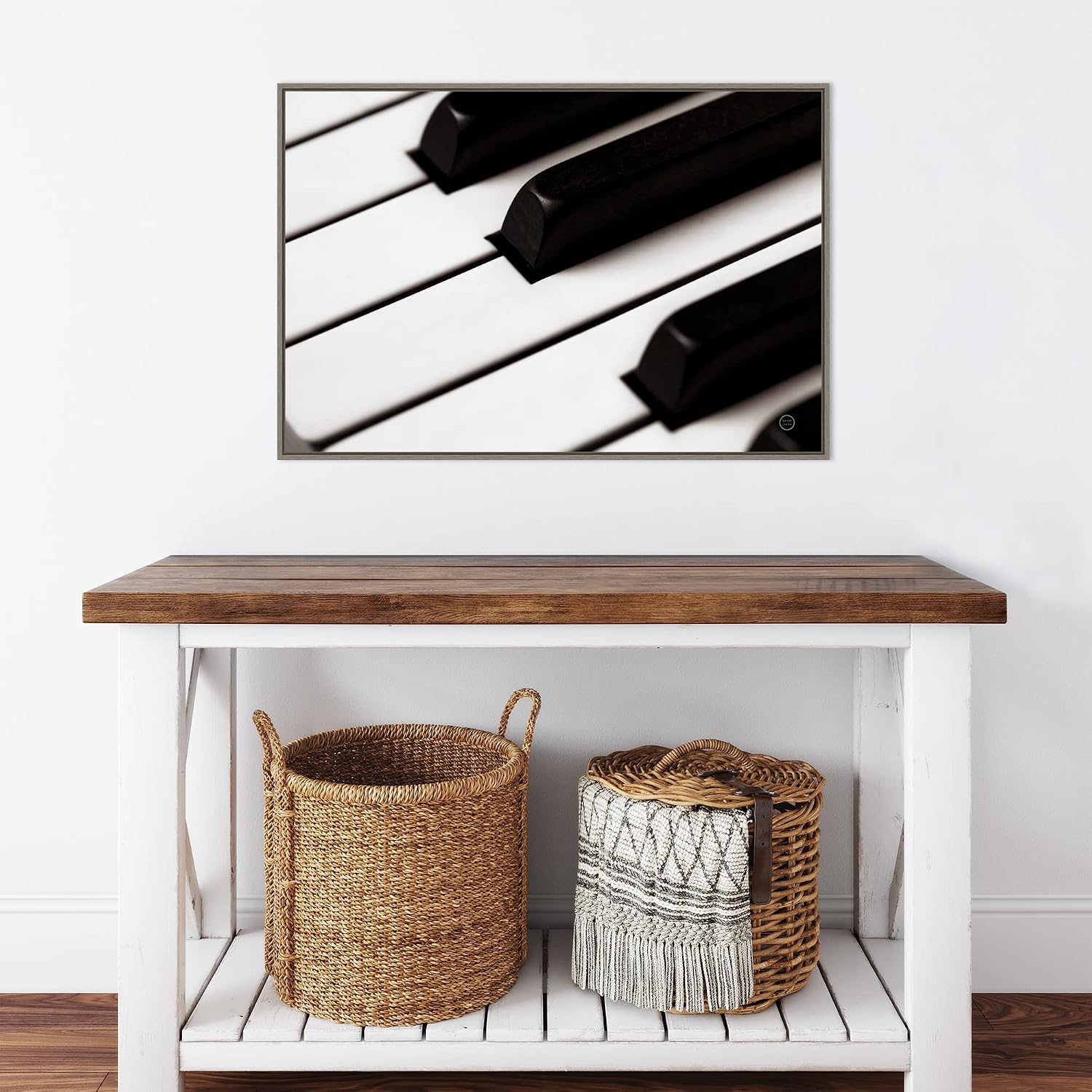 Amanti Art Framed Canvas Wall Art 23x33 Piano Lounge IV by Nathan Larson, Framed Wall Art Canvas, Music Artwork, Country Rustic Decor, Large Poster Painting for Living Room, Bedroom, Bathroom,