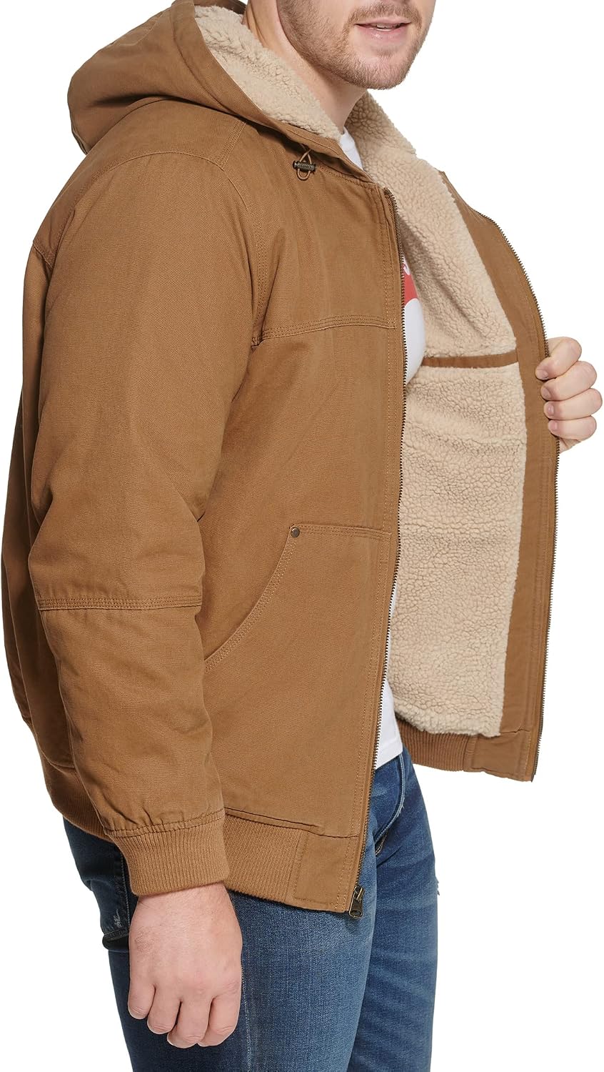 Levi's Men's Workwear Cotton Canvas Hooded Bomber Jacket