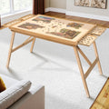 TEAKMAMA 27.6' H Tall 2000 Piece Puzzle Table with Legs, 41' W x 28.5' D Large Wood Folding Jigsaw Puzzle Board with Cover for Adults, 4 Drawers, Nature