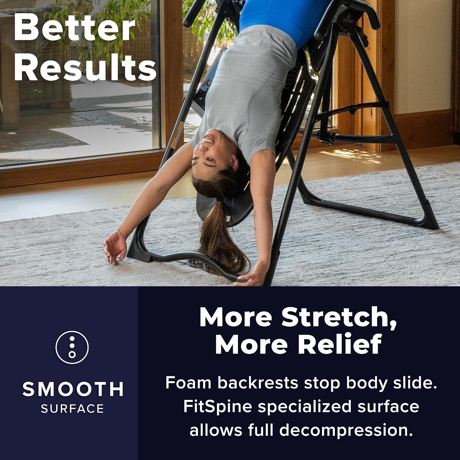 TEETER EP-560 Inversion Table w/Accessories for Back Pain Relief – FDA-Registered, UL Safety Certified, 300 lb Capacity, Designed & Patented in USA