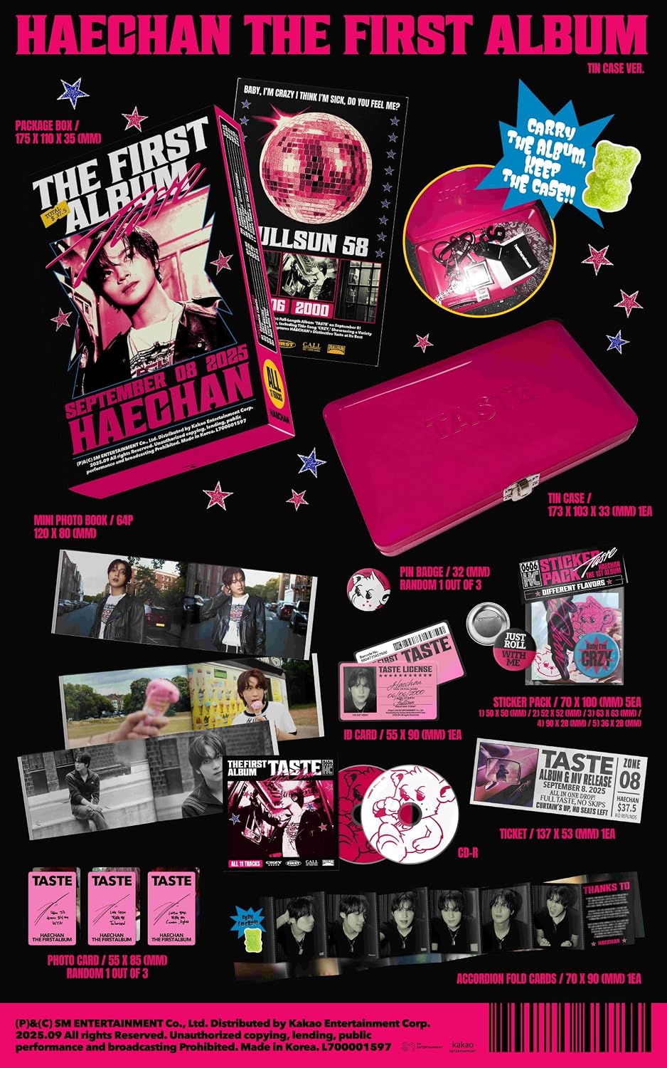 N'CT Haechan TASTE 1st Album with Tracking Sealed (Full Set(Tin Case+Savory+3Full Spread))