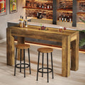 Tribesigns 63' Long Bar Table, Wooden Counter Height Table with 4 Legs, Rectangular Pub Table for Kitchen, Home Bar & Living Room, Rustic Brown (Rustic Brown)