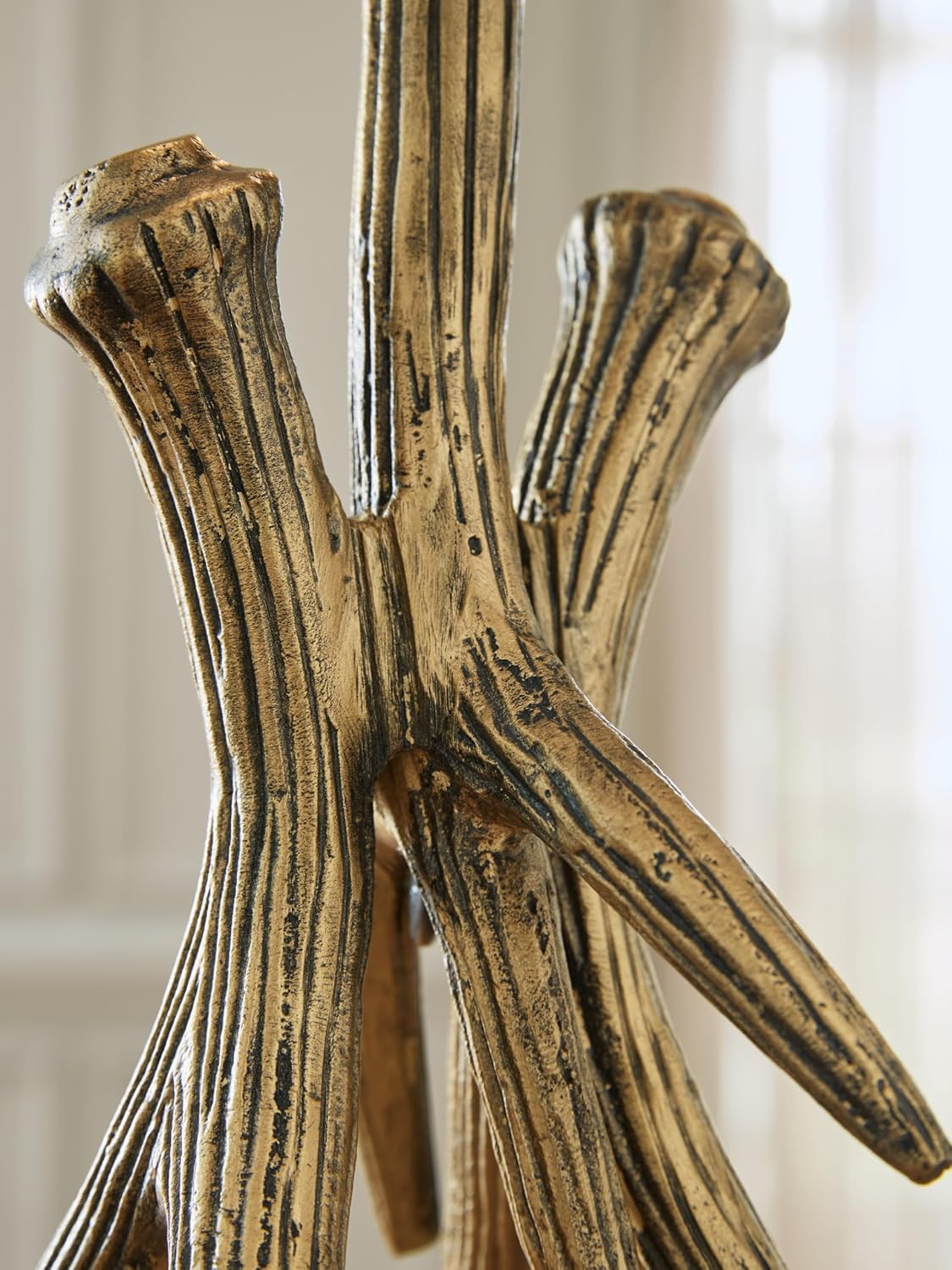 Signature Design by Ashley Josney Rustic Cast Aluminum Root Table Lamp with 3-Way Switch, Metallic & White