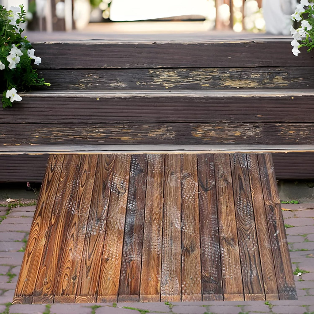 BABYCE Threshold Ramp Driveway Wooden Threshold Ramps for Doorways 10/18/20/25cm Rise, Non-Slip Durable Entry Ramp for Home/Garden Step/Sheds Doors(90x80x25cm)