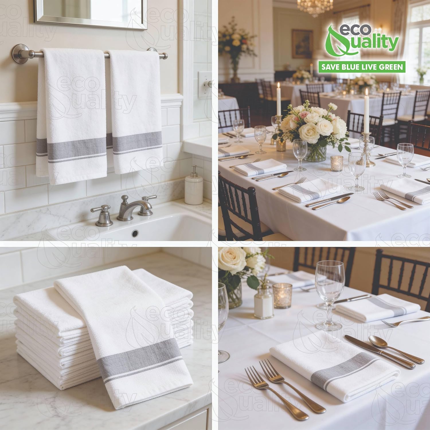 Cloth Like Dinner Napkins with Silver Border Design Disposable - Single Use Linen Feel Guest Towels, Absorbent, Soft, Elegant, Bathroom Hand Towels, Party, Wedding, Napkins, Tablesetting (500)